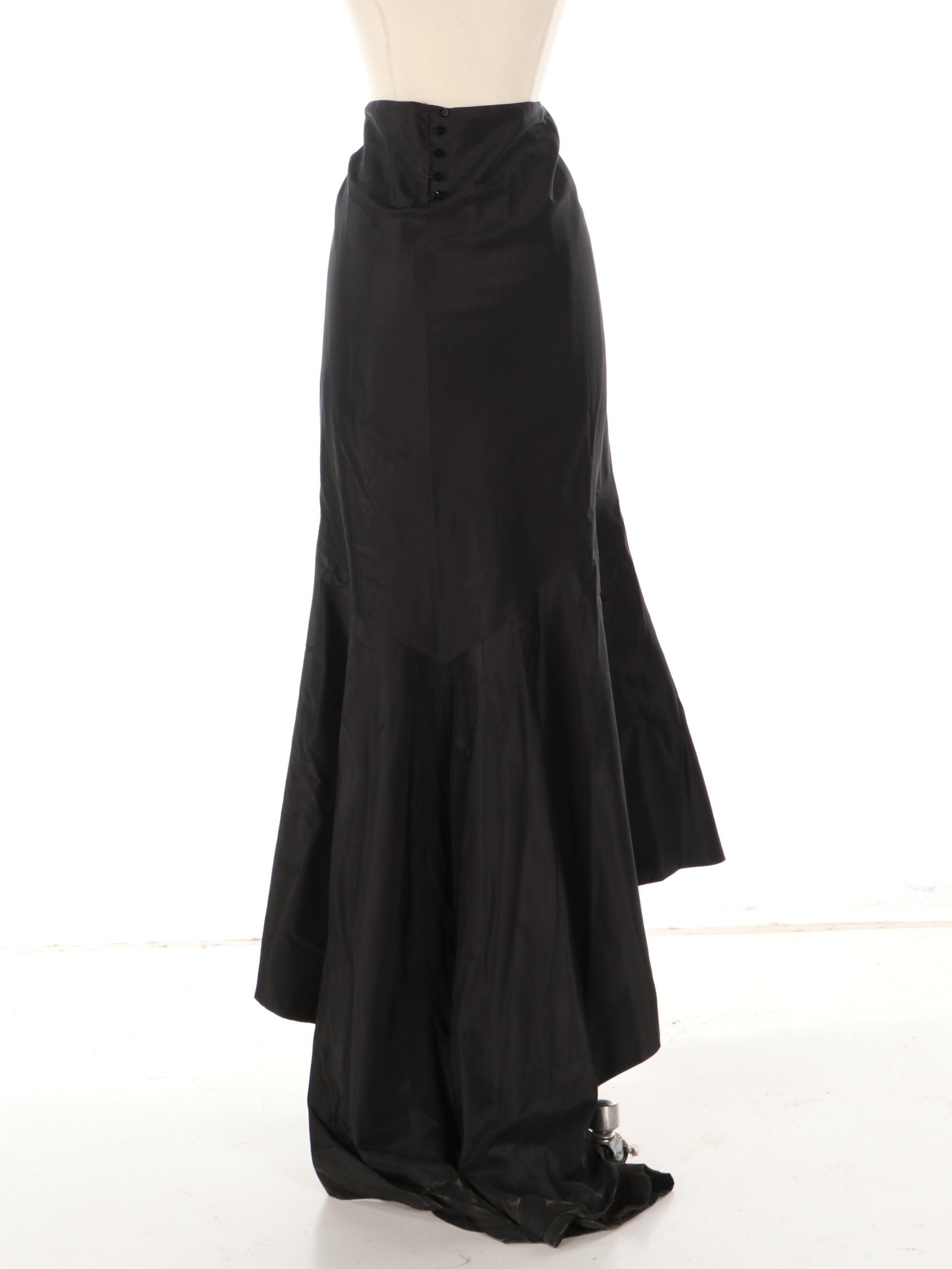 Sylvia Heisel Silk Taffeta Long Skirt with Train