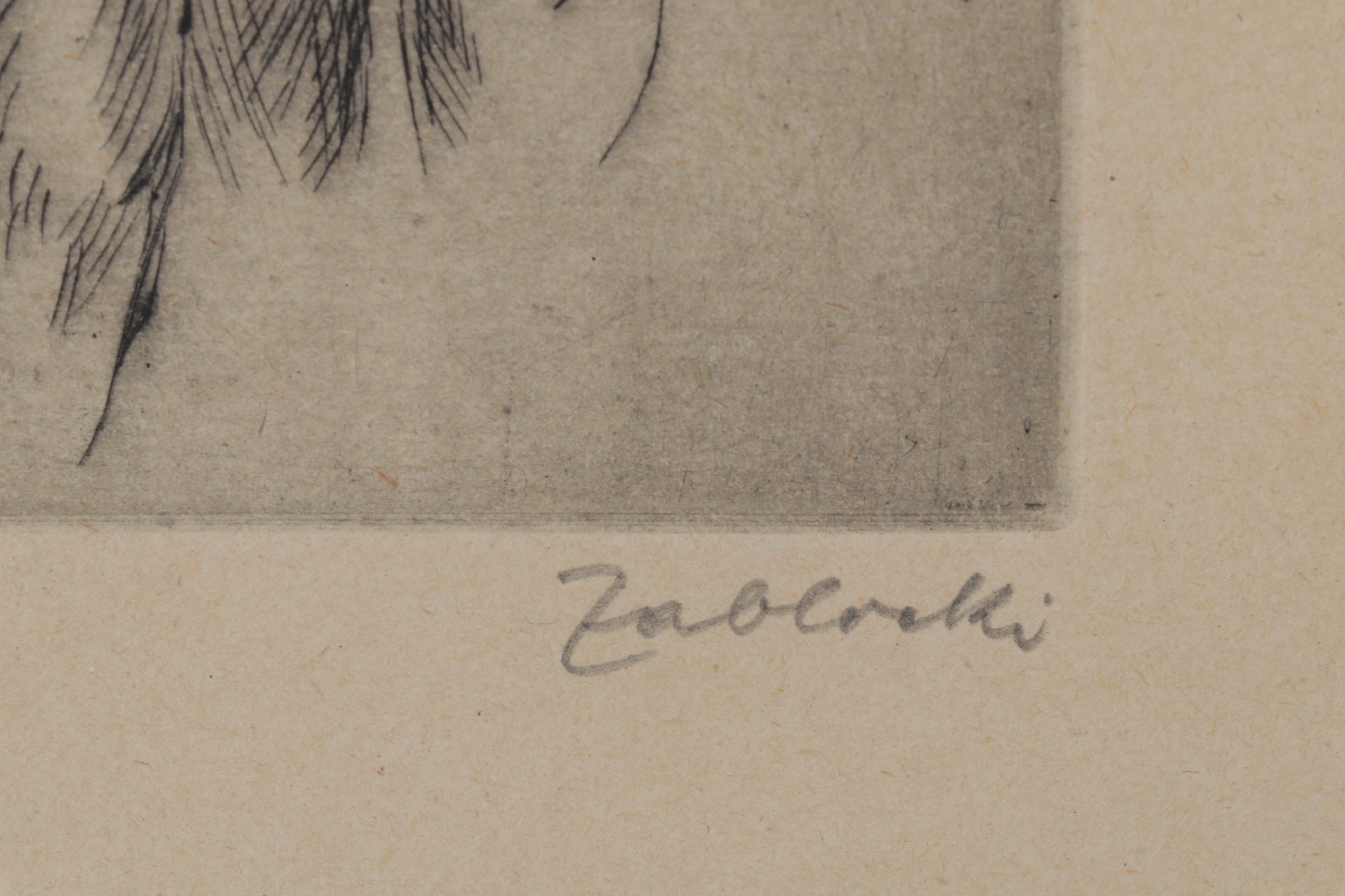 German Etchings "Wirter am Tage" and "Streitende," Circa 1948