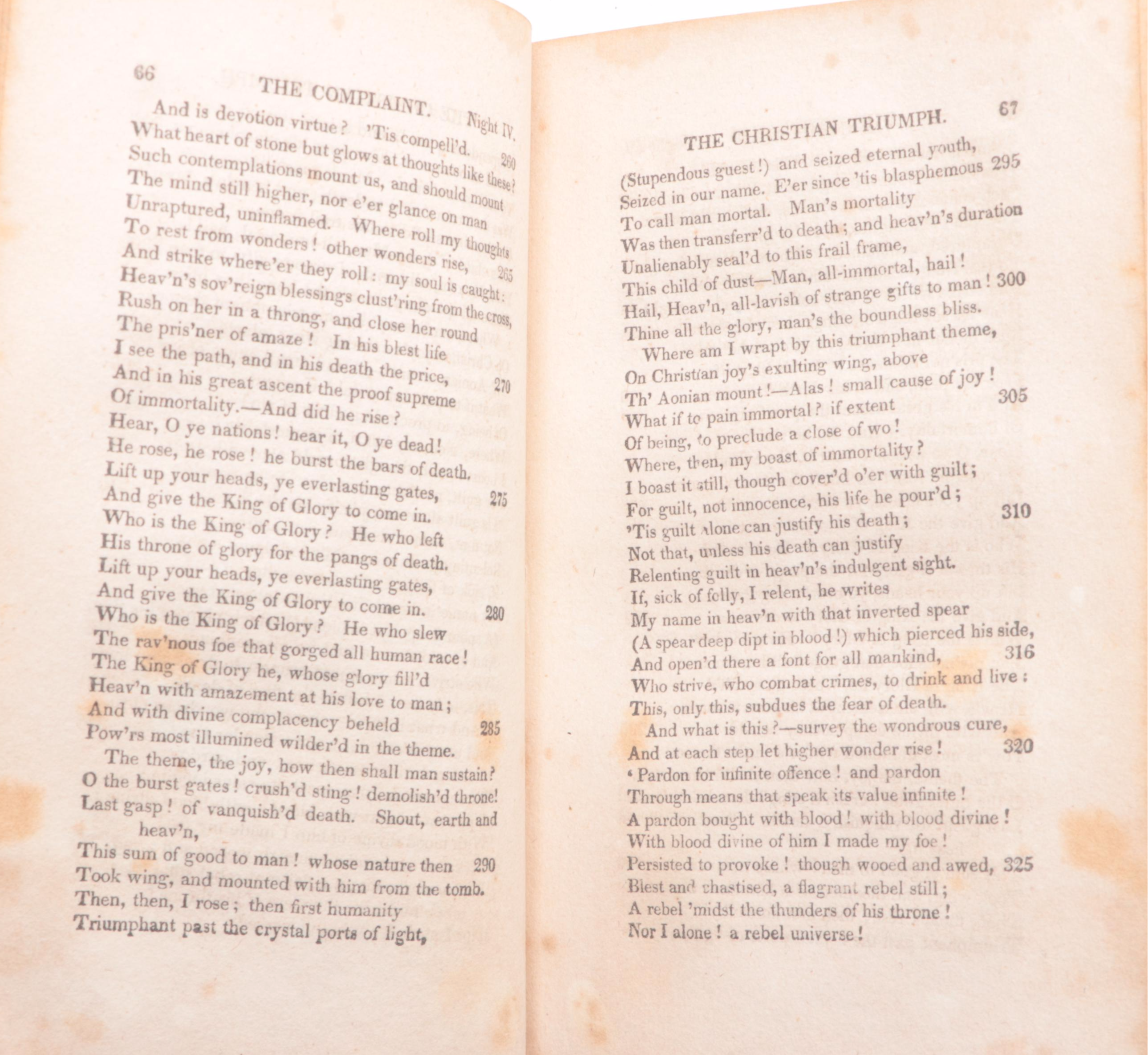 "Night Thoughts of Life, Death and Immortality" by Edward Young, 1820