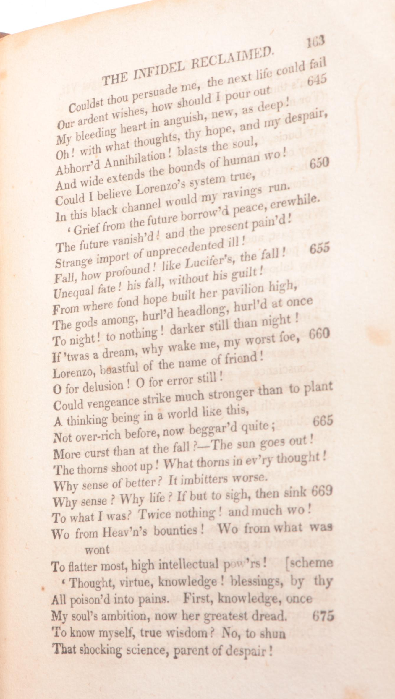 "Night Thoughts of Life, Death and Immortality" by Edward Young, 1820