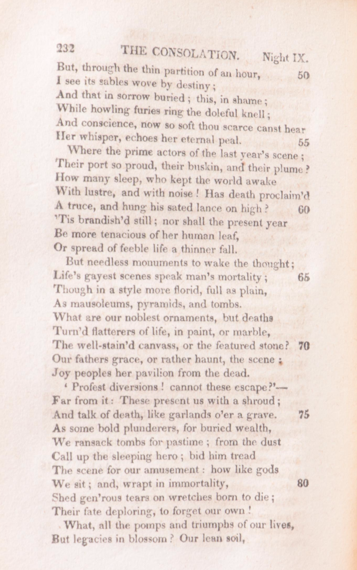 "Night Thoughts of Life, Death and Immortality" by Edward Young, 1820