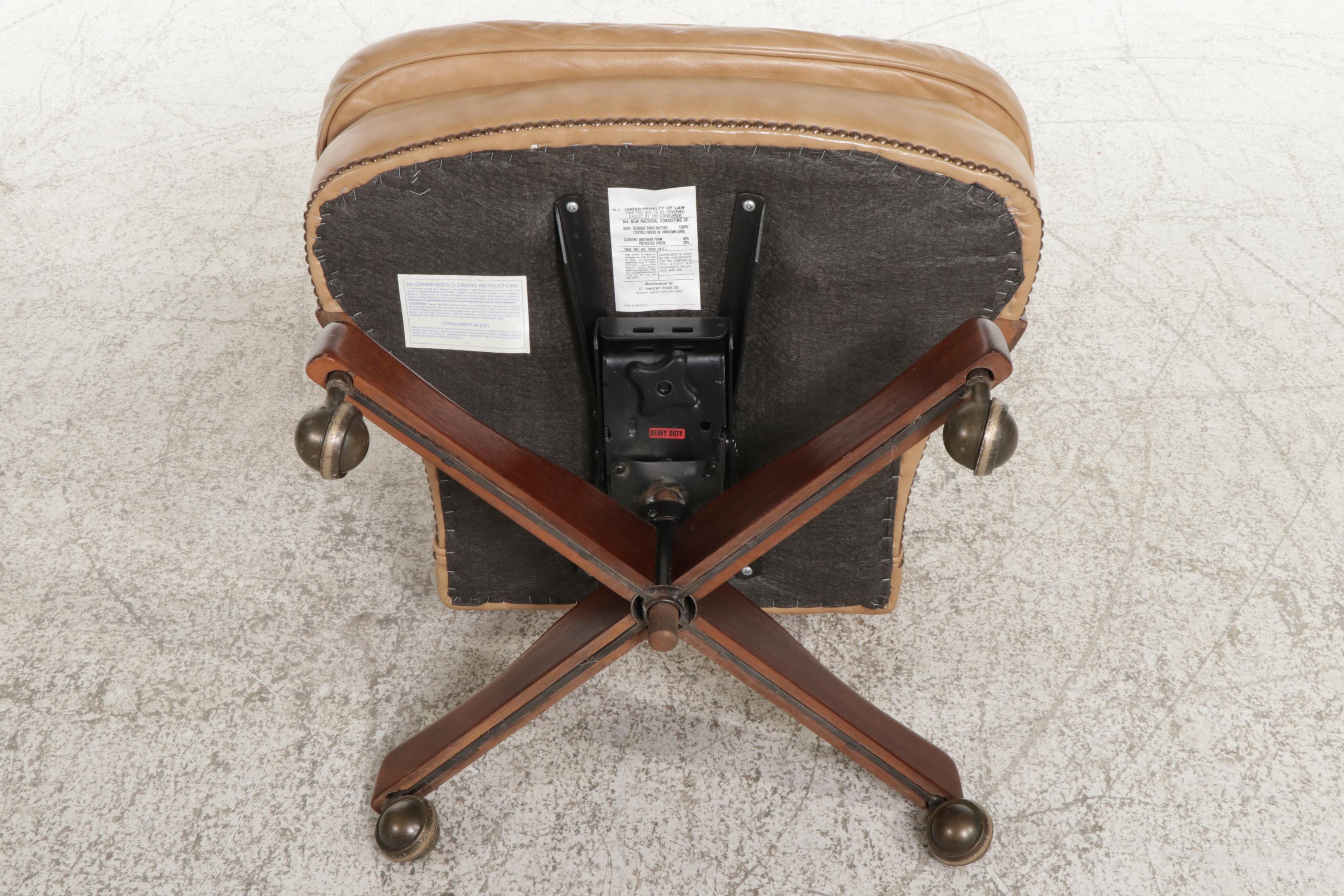 St. Timothy Faux Leather Upholstered Office Chair, Late 20th to 21st Century