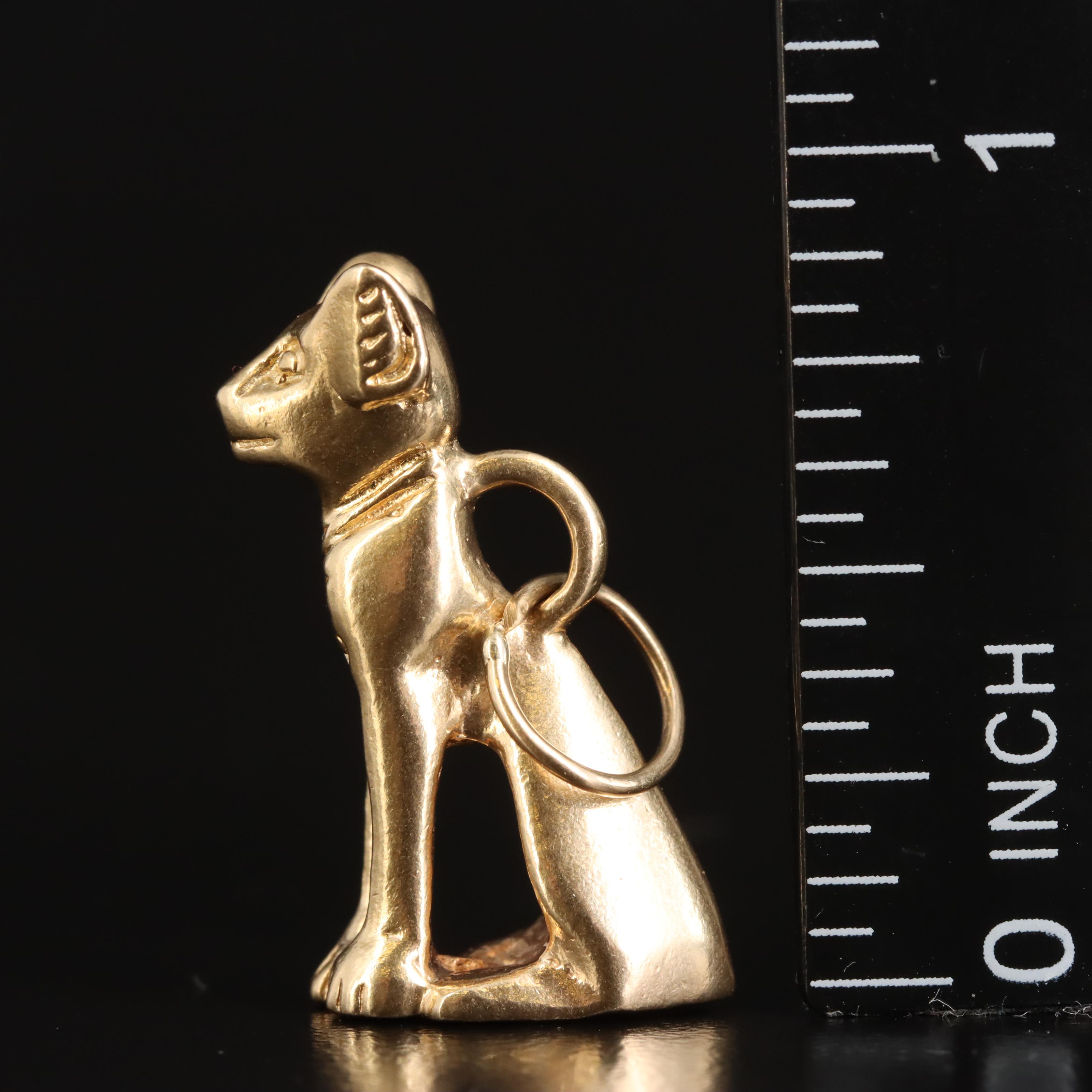 14K Egyptian Goddess Bastet Pendant