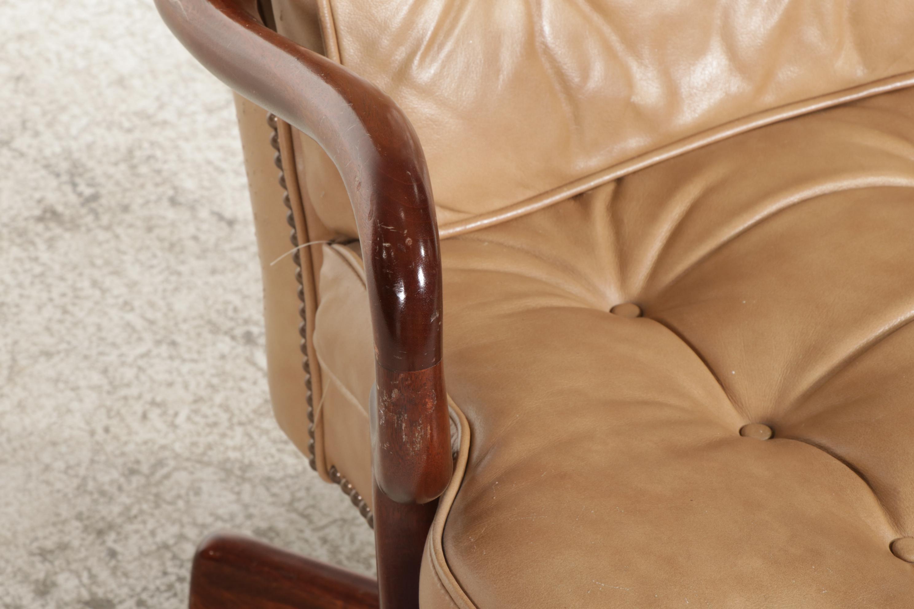 St. Timothy Faux Leather Upholstered Office Chair, Late 20th to 21st Century