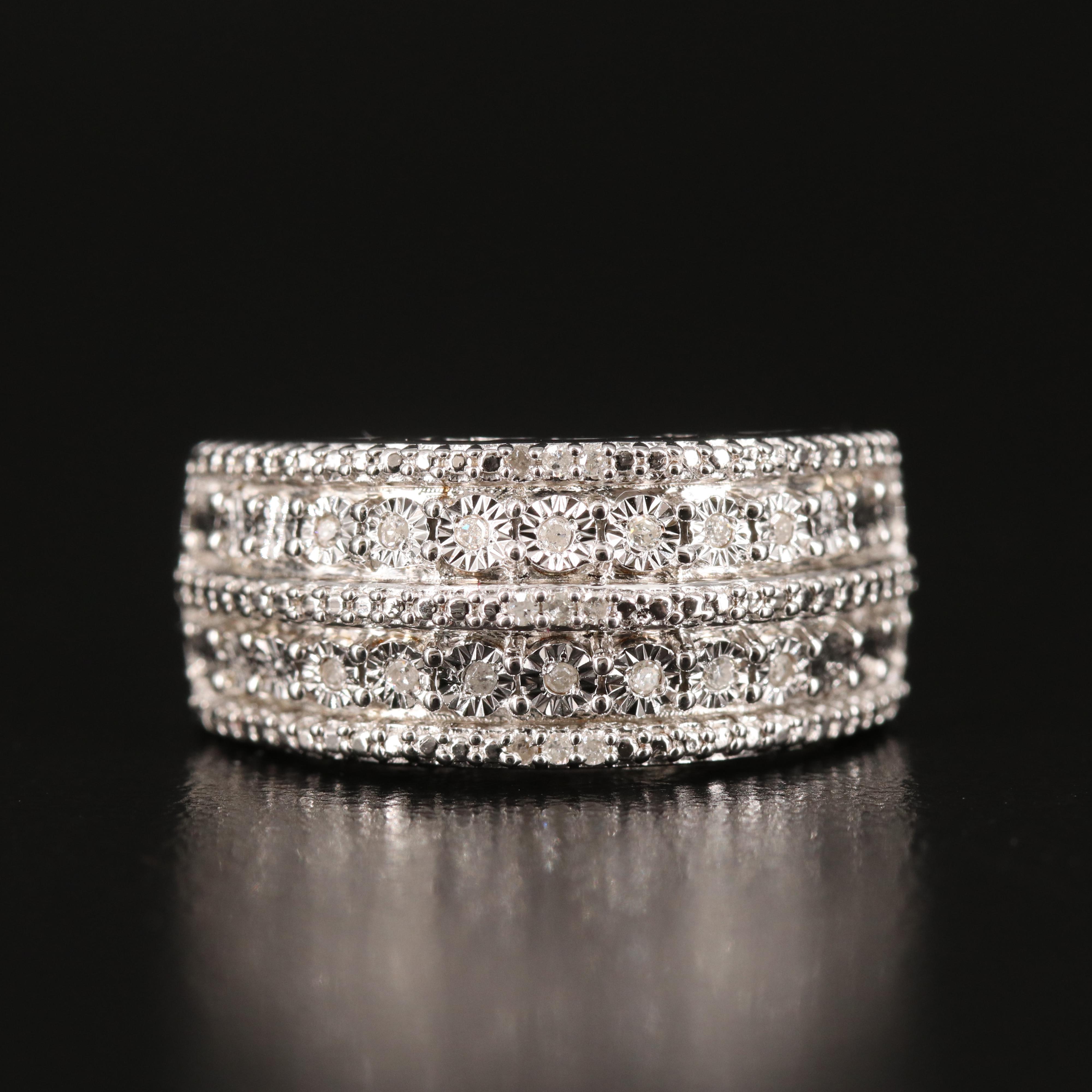 Diamond Band in Sterling