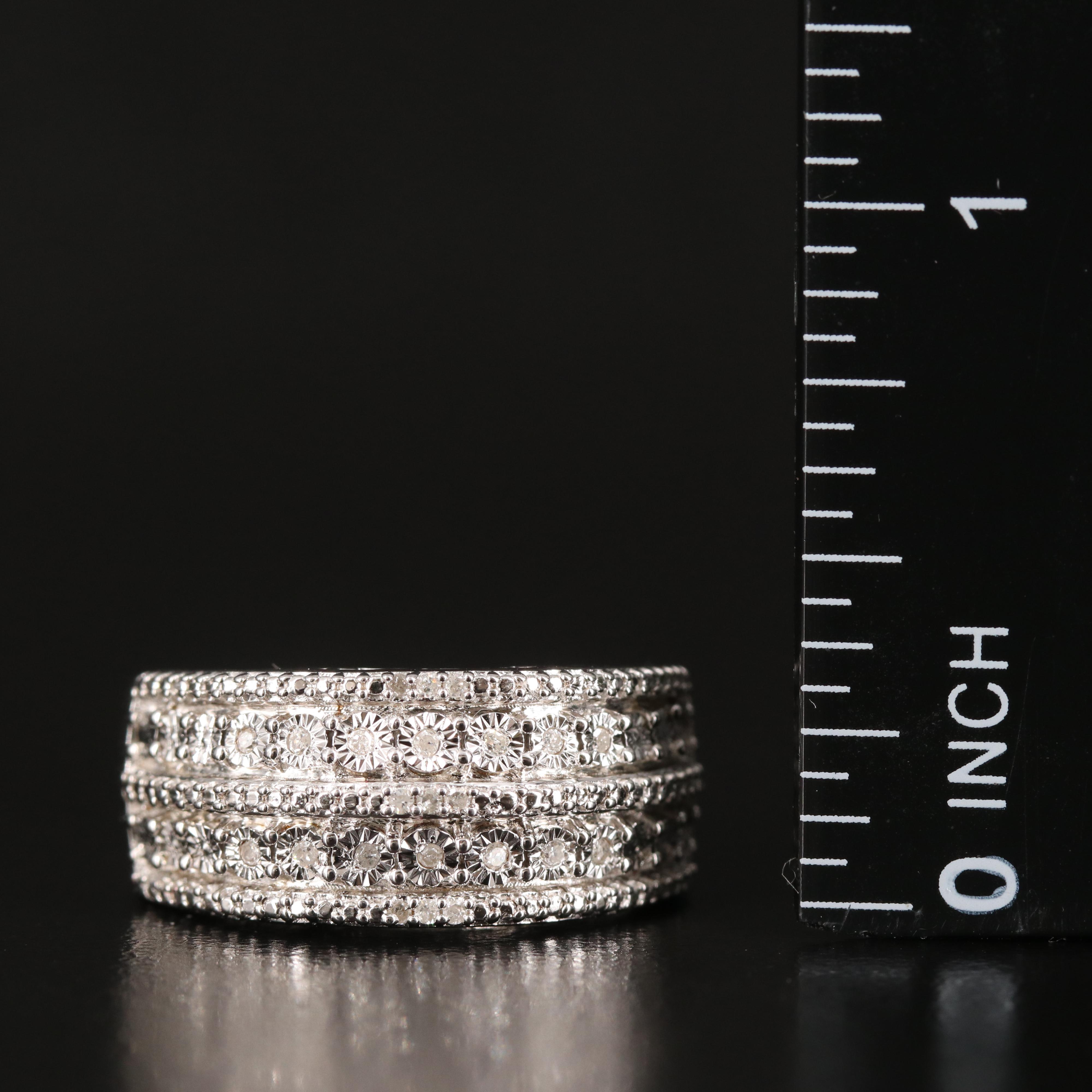 Diamond Band in Sterling