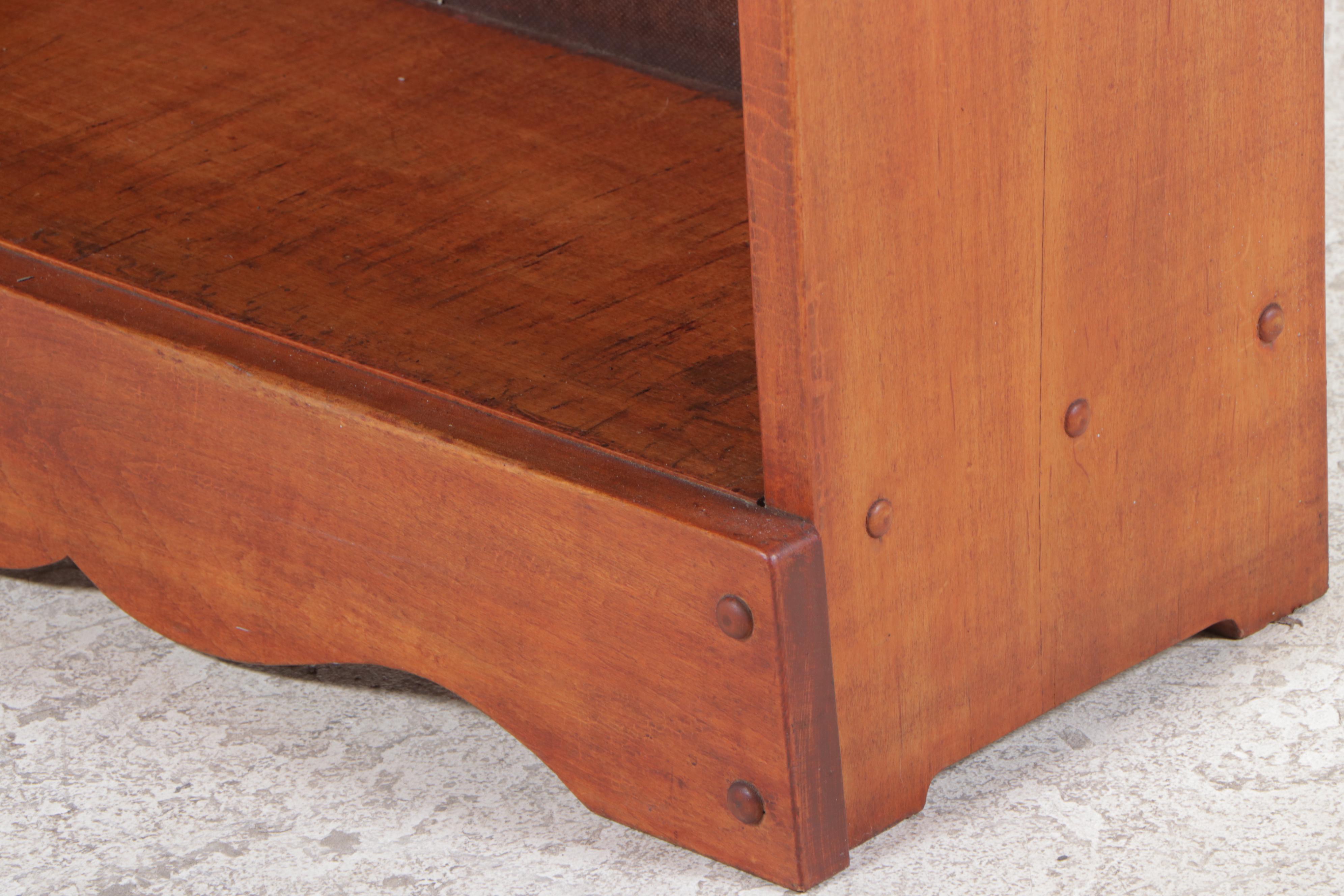 American Primitive Style Maple Four-Shelf Bookcase, Mid-20th Century