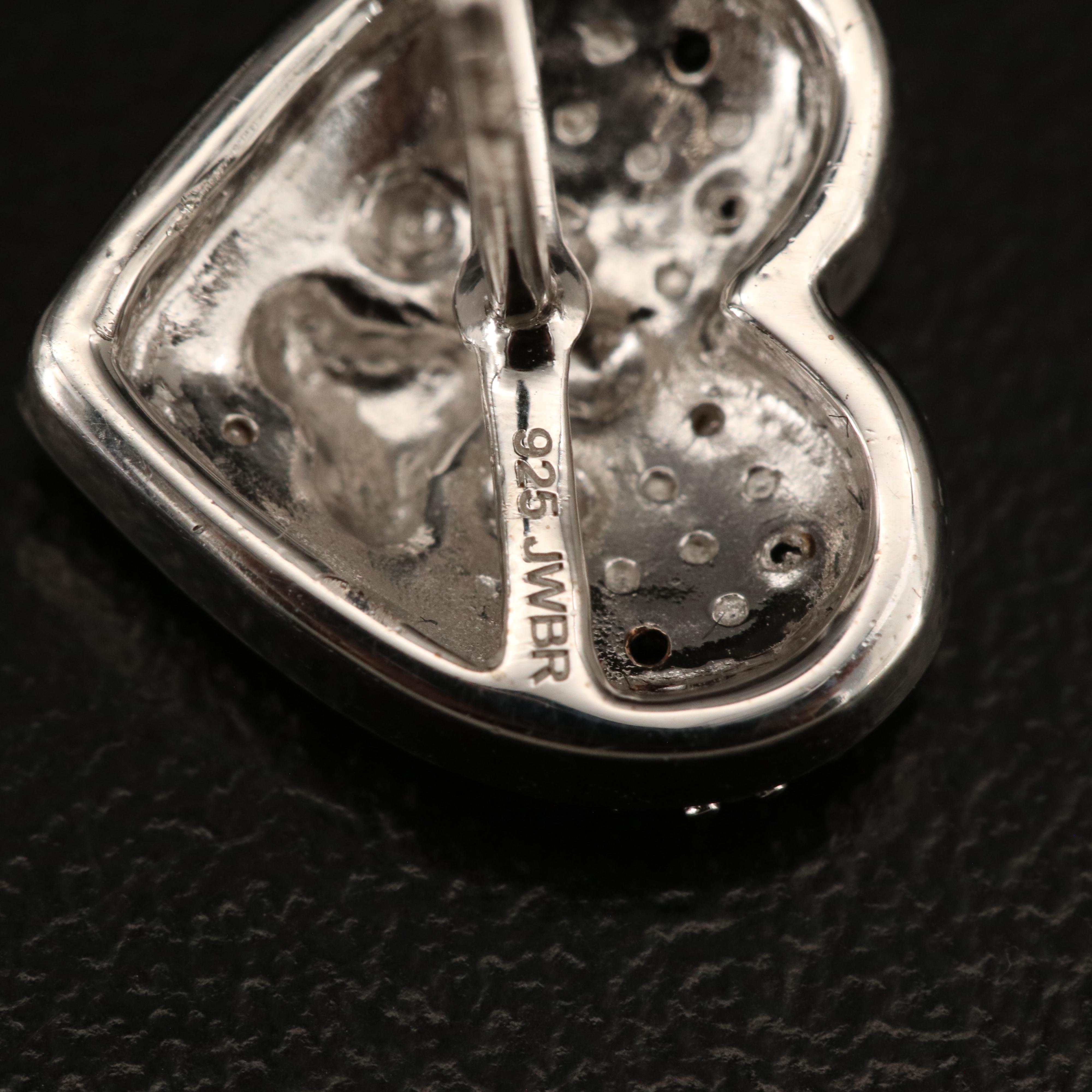 Sterling Lab Grown Diamond Heart and Paw Print Earrings