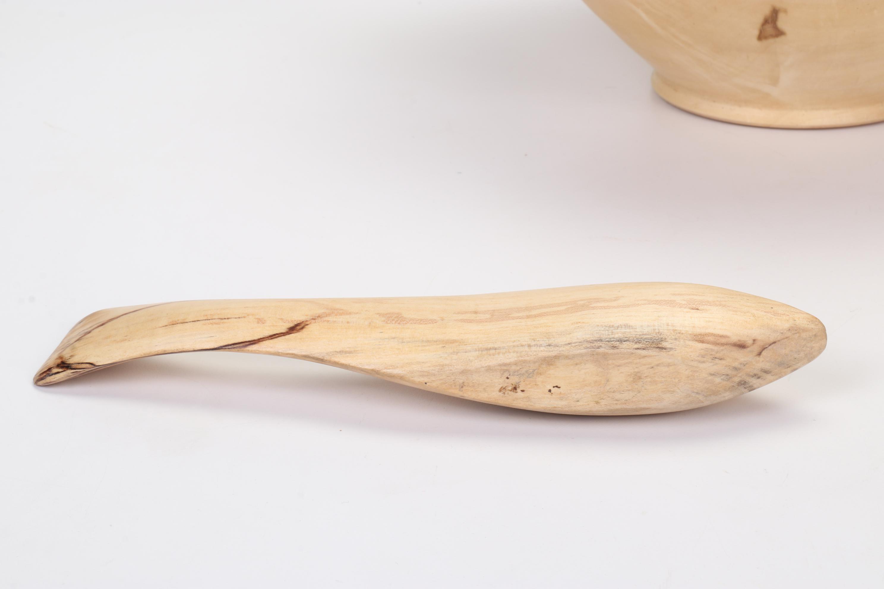 Jim Eliopulos Turned Box Elder Bowl, Carved Fish, and Hand-Painted Mallard Art