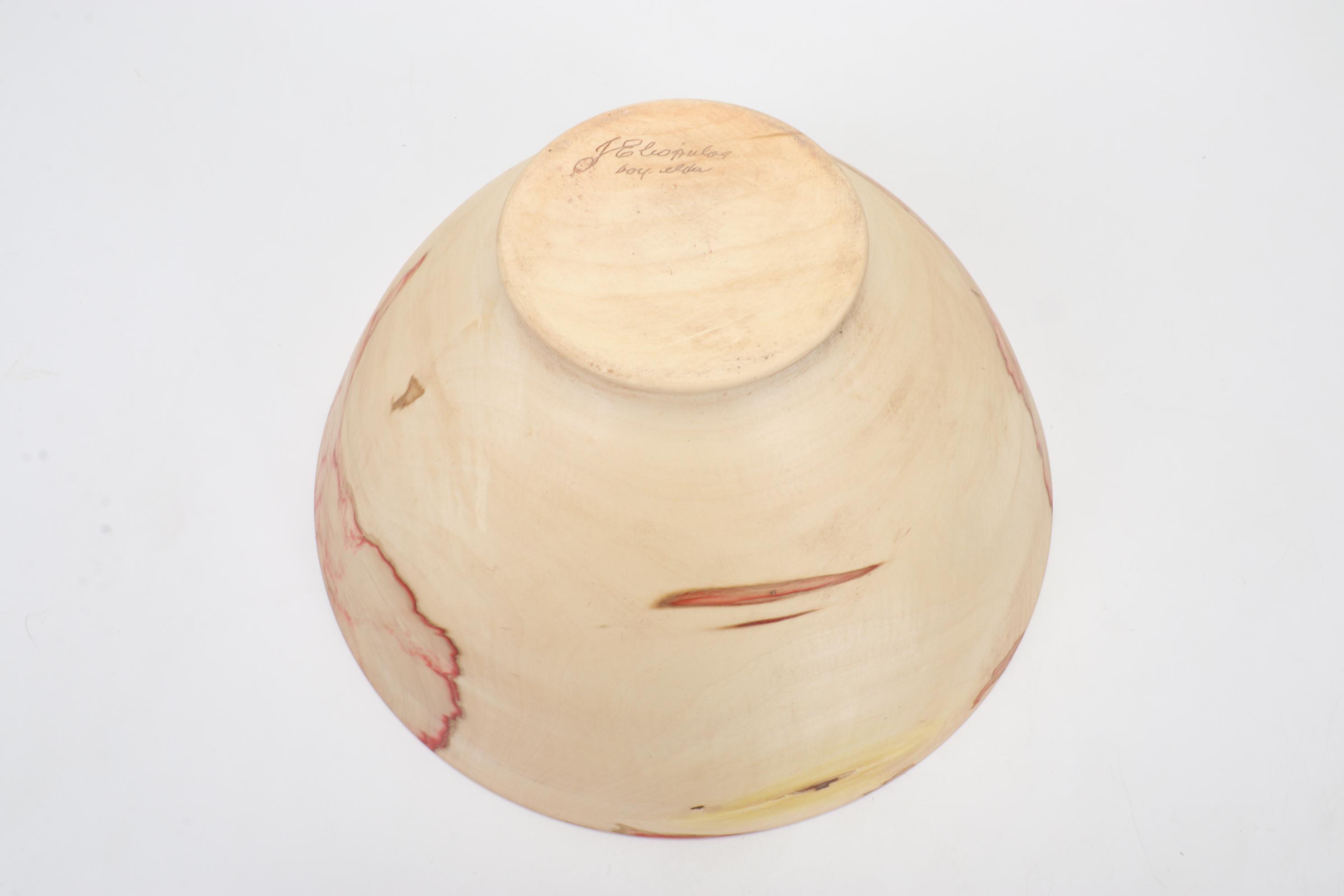 Jim Eliopulos Turned Box Elder Bowl, Carved Fish, and Hand-Painted Mallard Art