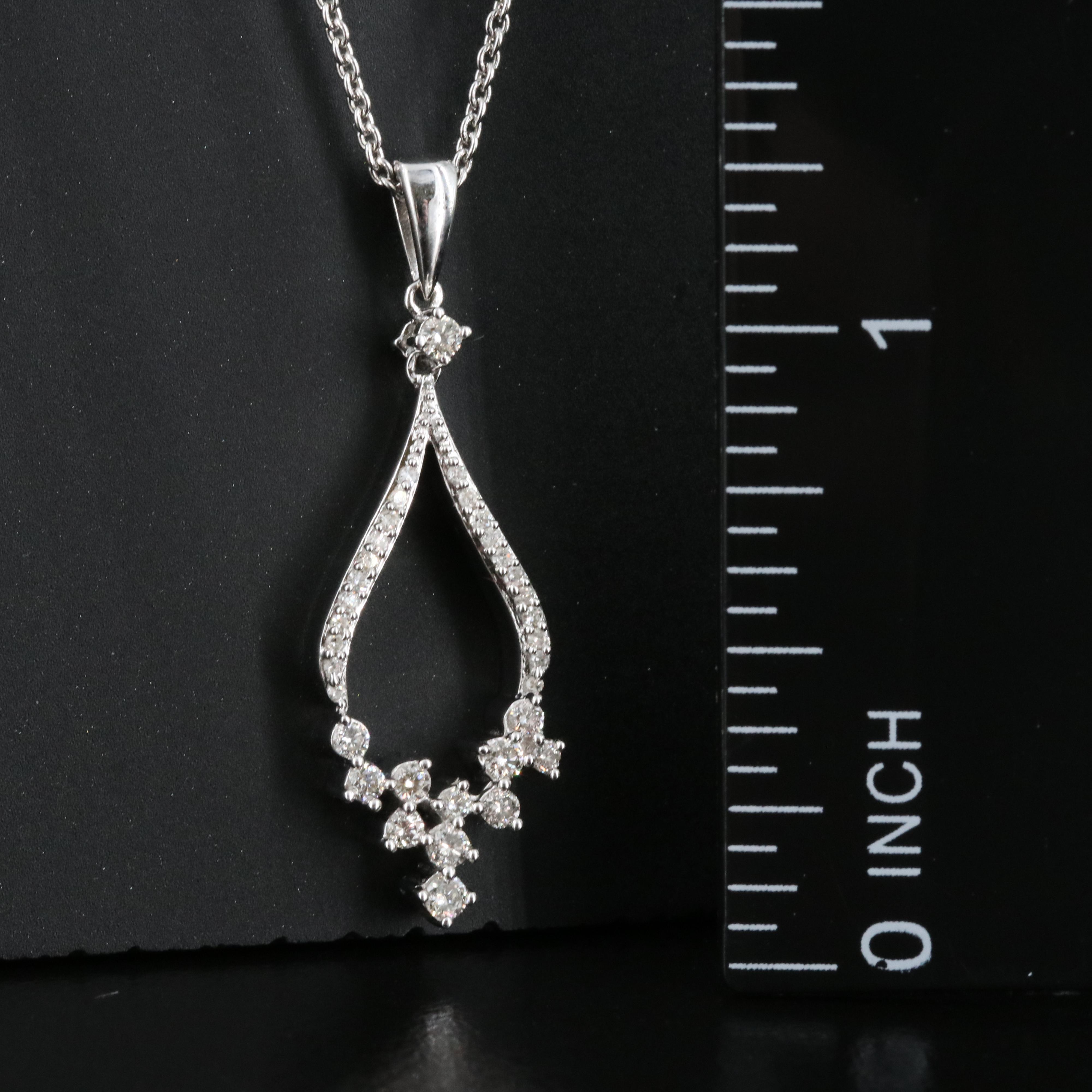 Sterling Diamond Pendant Necklace