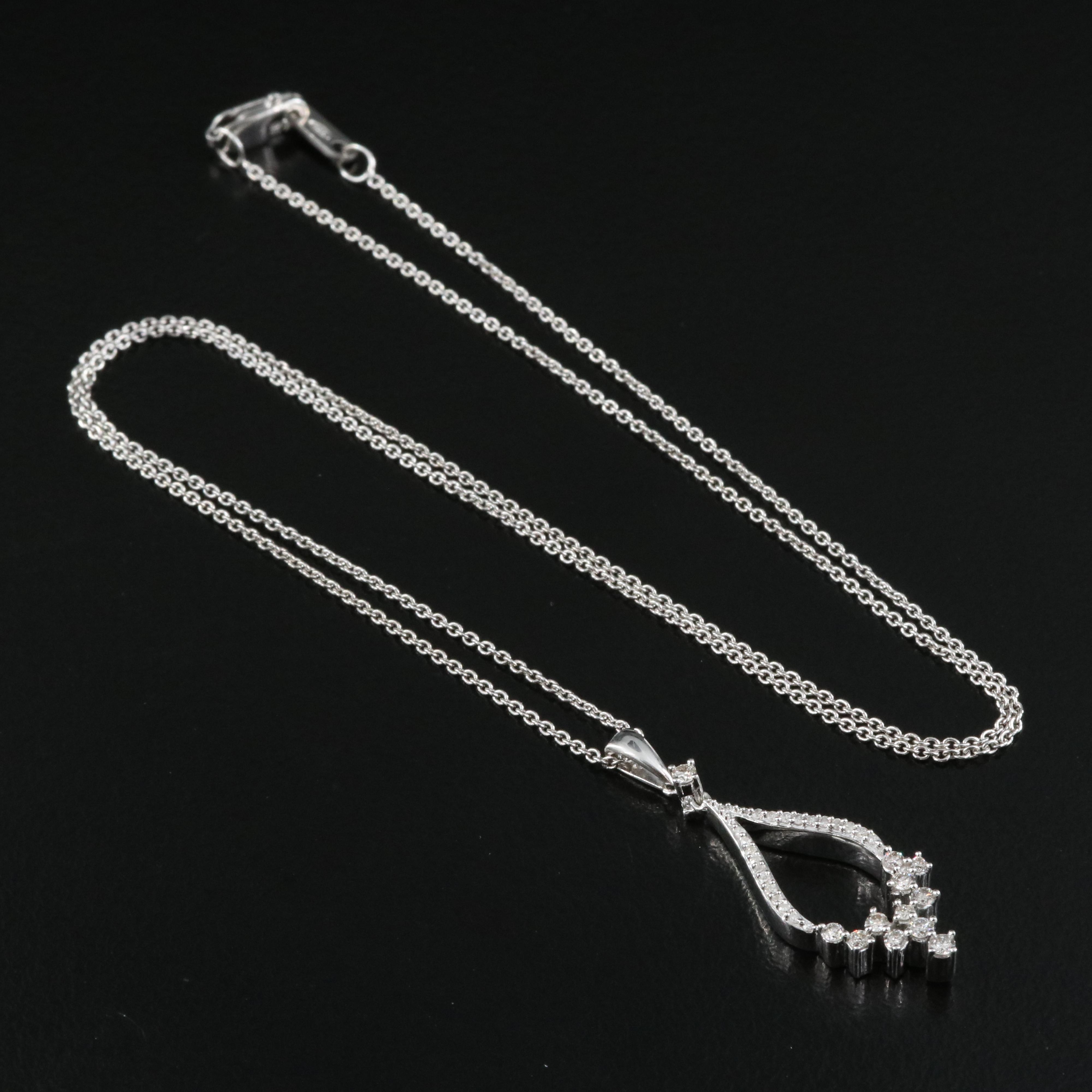 Sterling Diamond Pendant Necklace