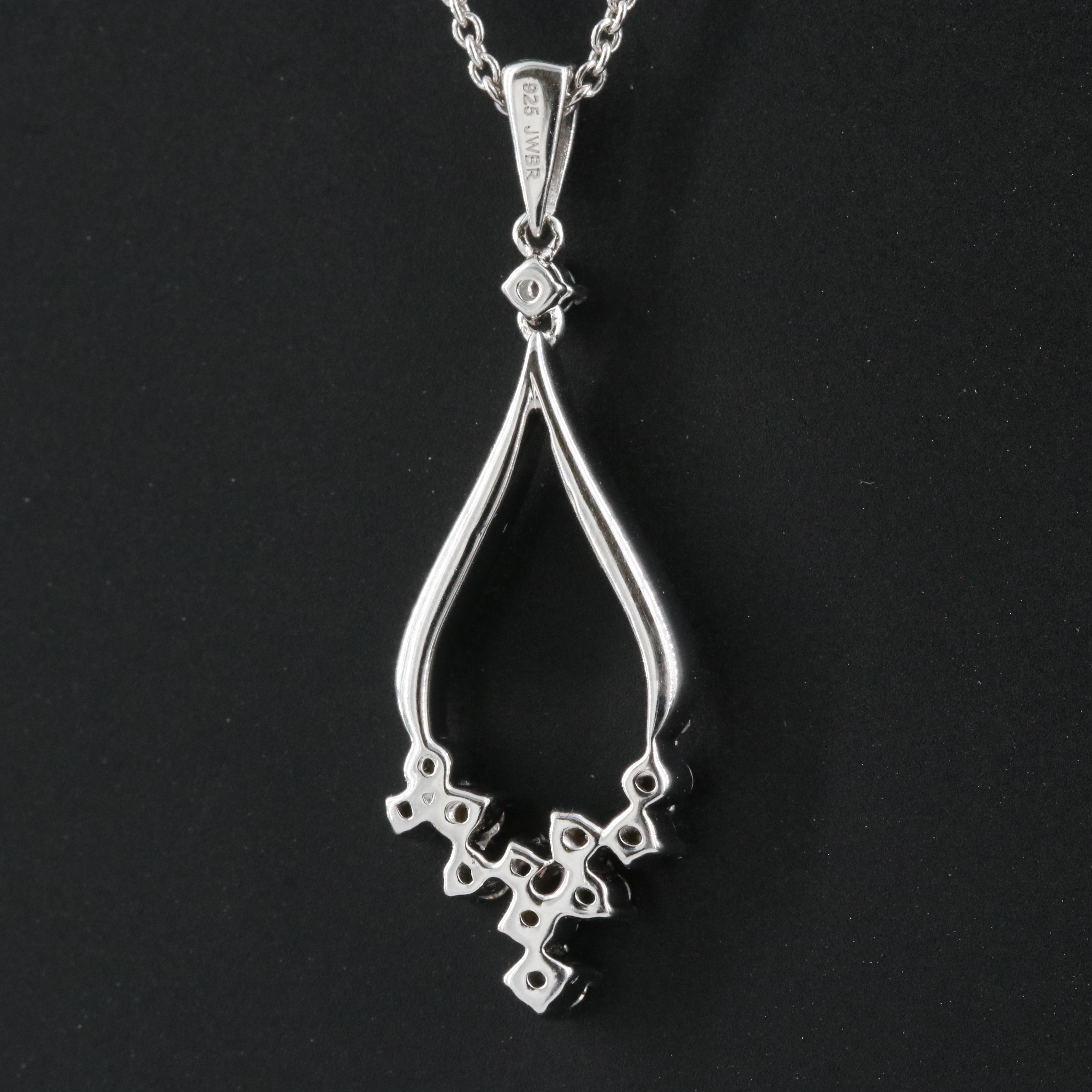 Sterling Diamond Pendant Necklace