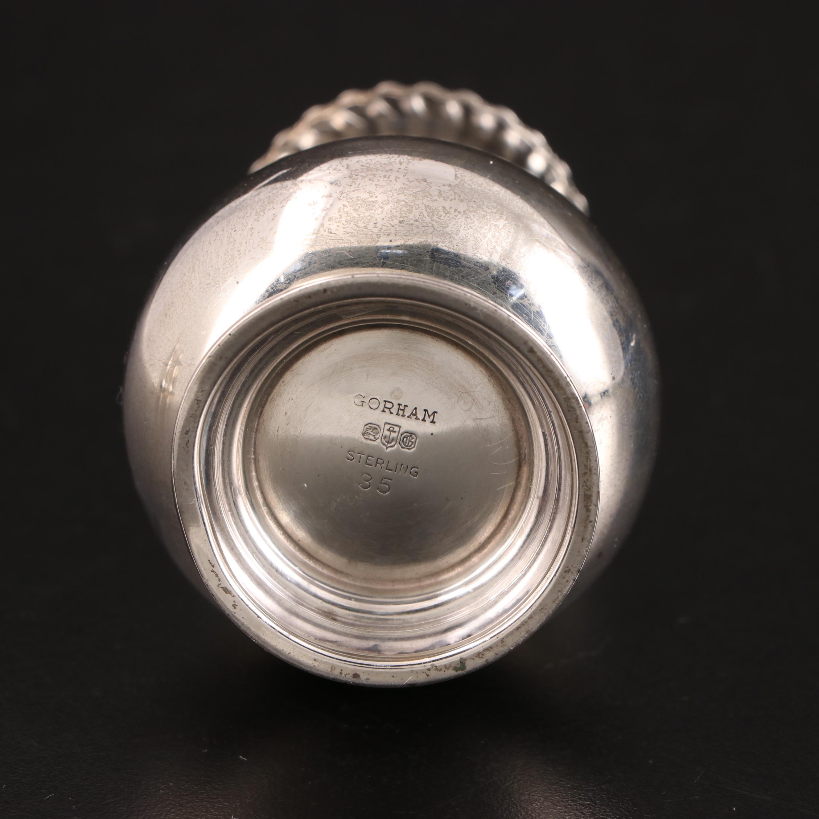 Gorham "English Gadroon" Sterling Silver Salt and Pepper Shakers