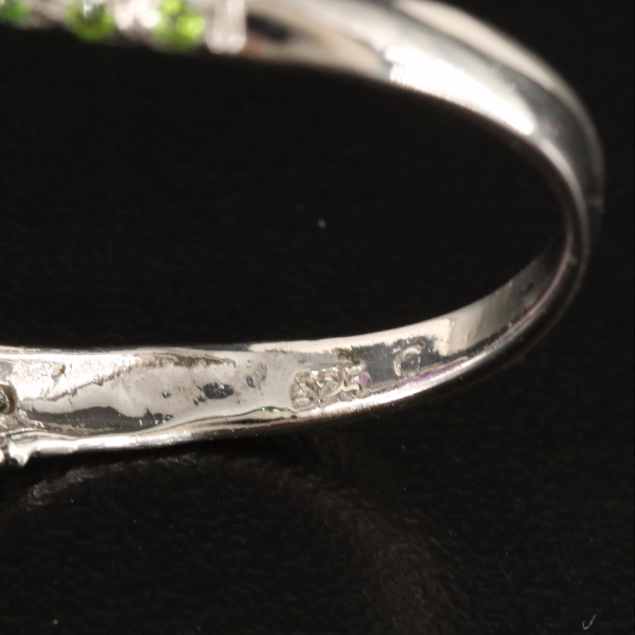 Sterling Amethyst and Diopside Snake Ring