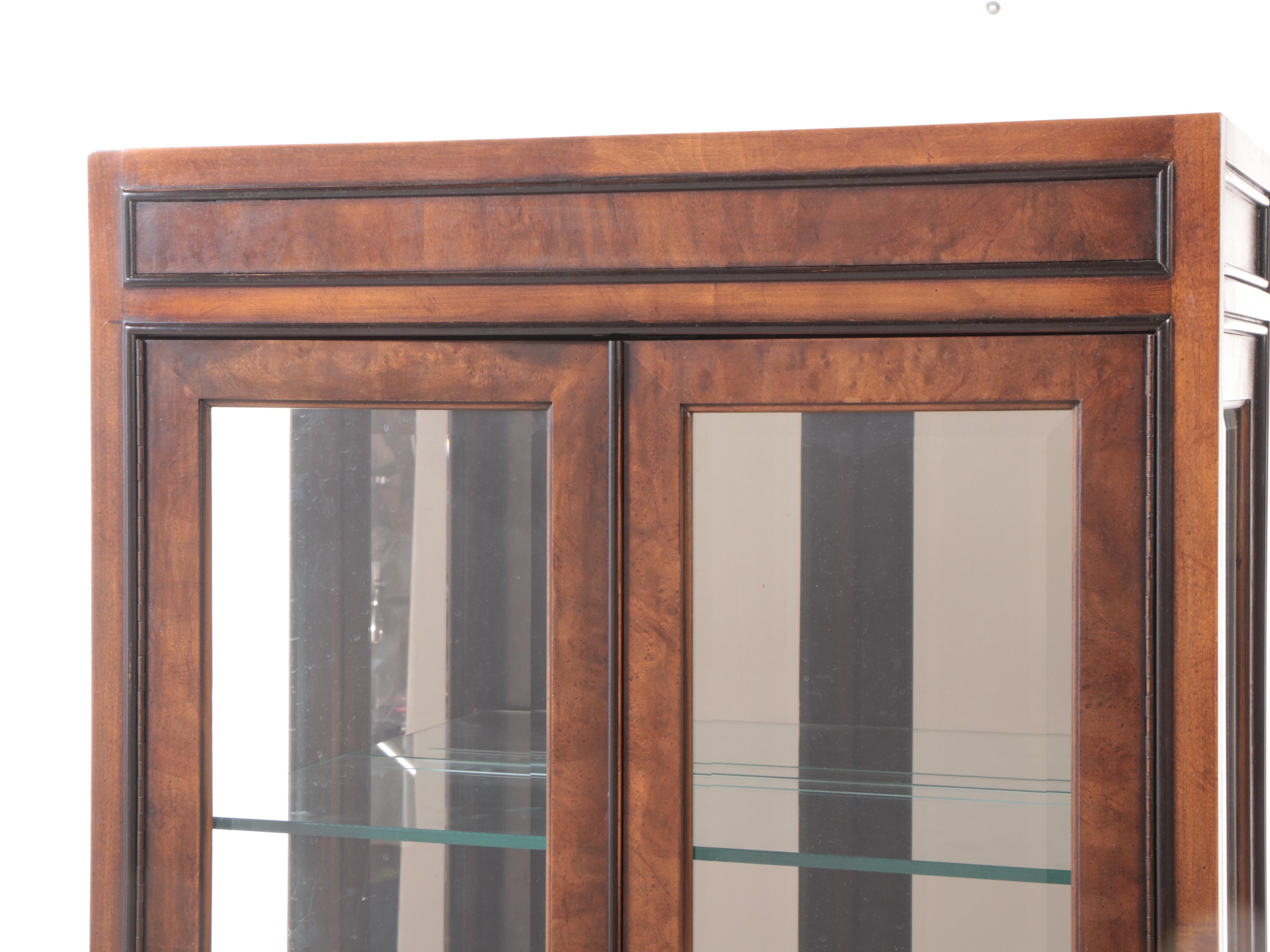 Drexel Heritage Modernist Walnut Display Cabinet, Mid to Late 20th Century