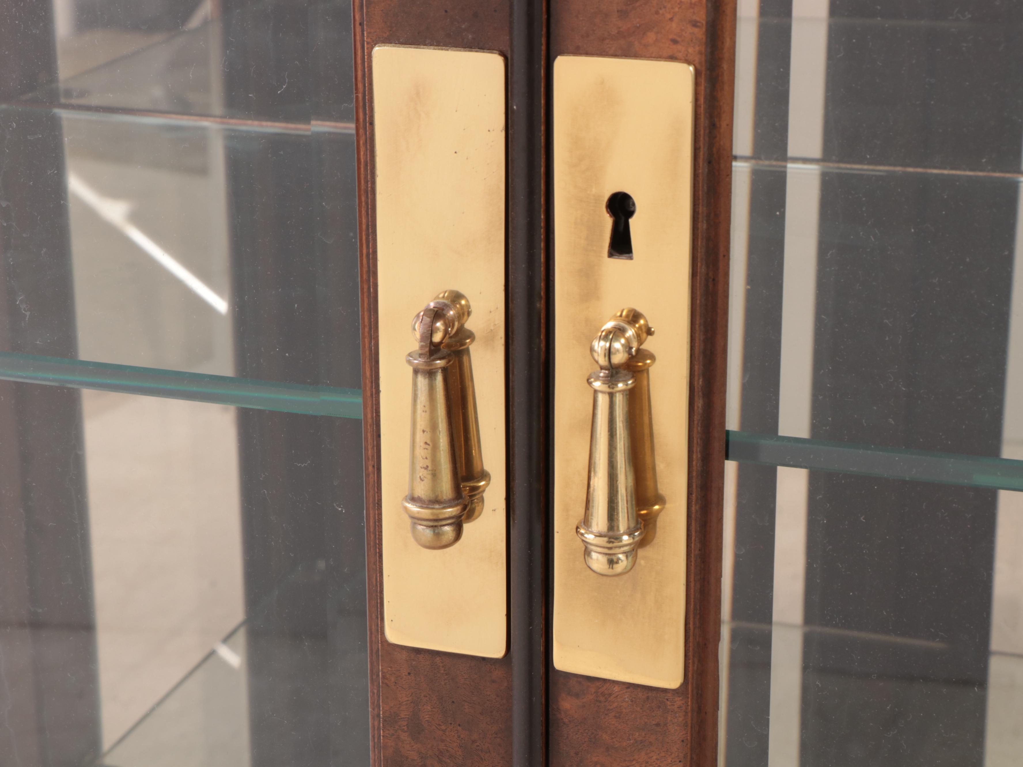 Drexel Heritage Modernist Walnut Display Cabinet, Mid to Late 20th Century