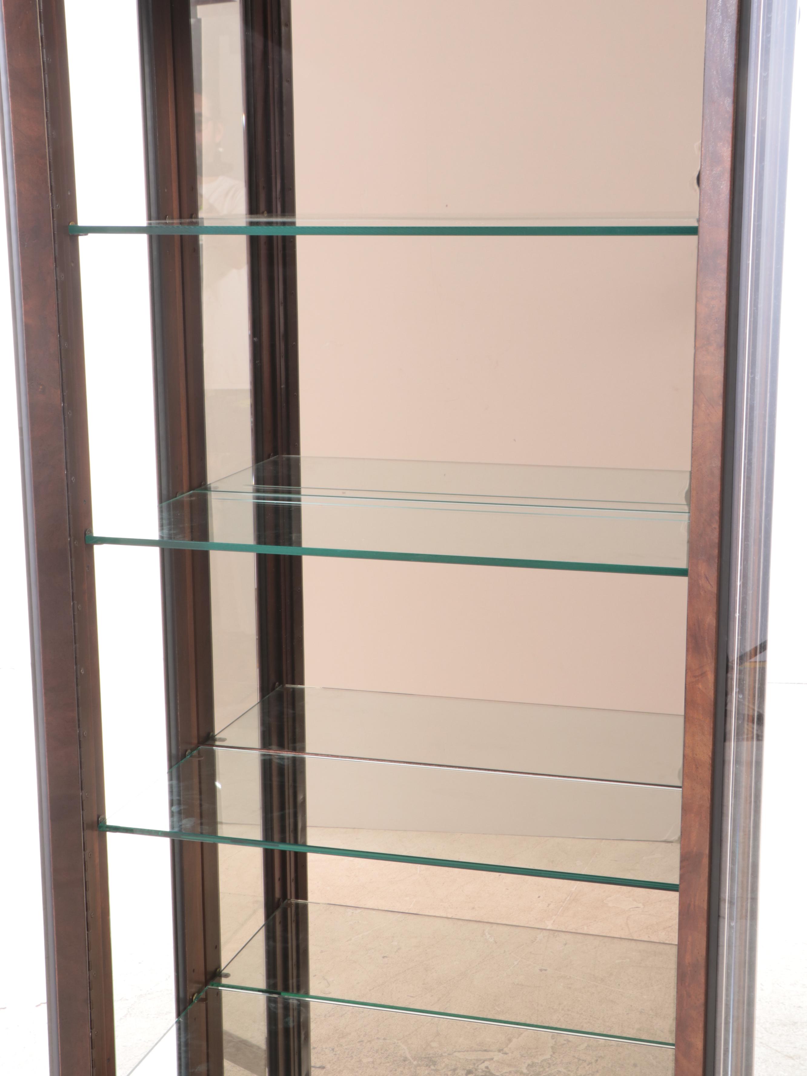 Drexel Heritage Modernist Walnut Display Cabinet, Mid to Late 20th Century