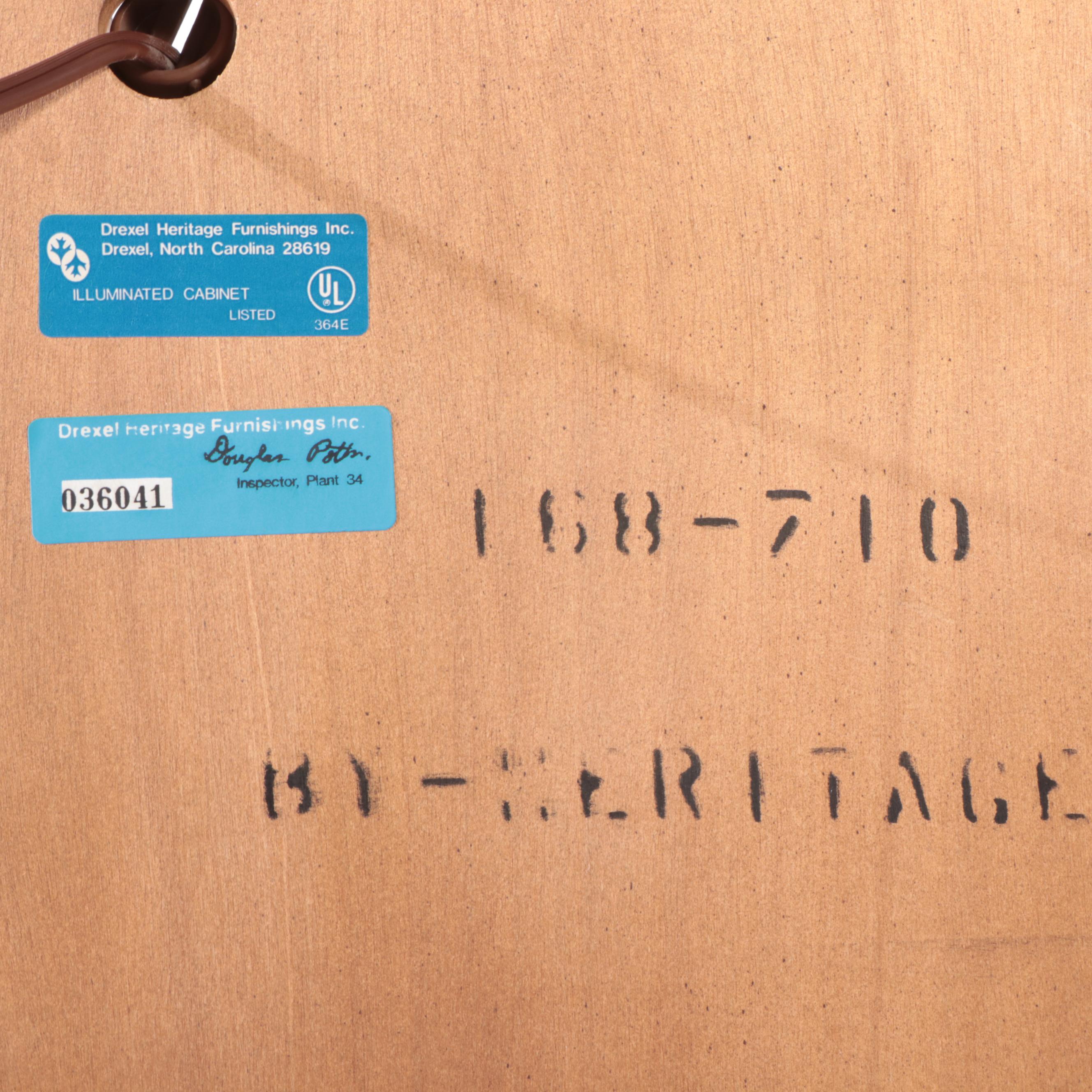 Drexel Heritage Modernist Walnut Display Cabinet, Mid to Late 20th Century