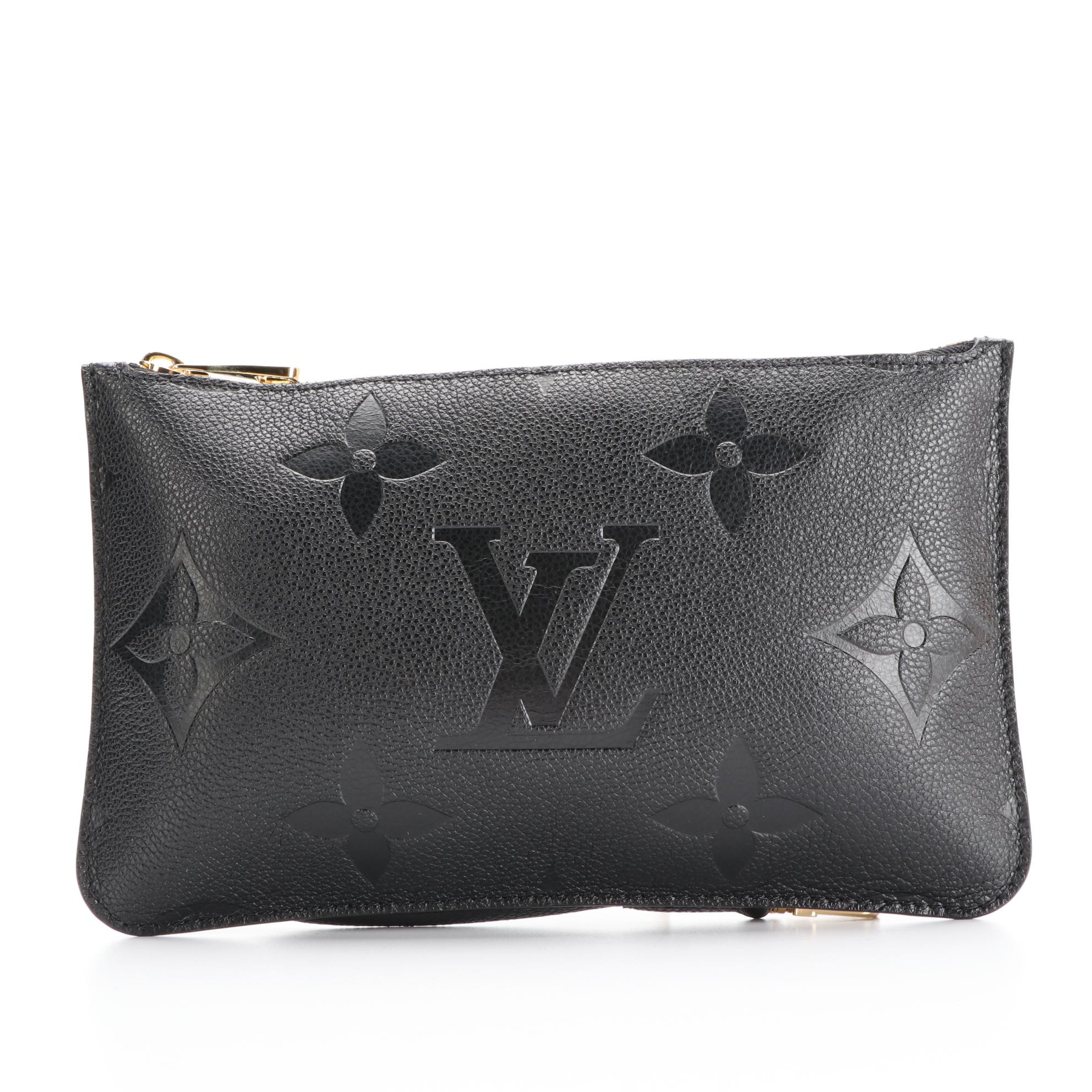 Louis Vuitton Neverfull MM Tote in Black Monogram Empreinte Giant w/Pouch & Box