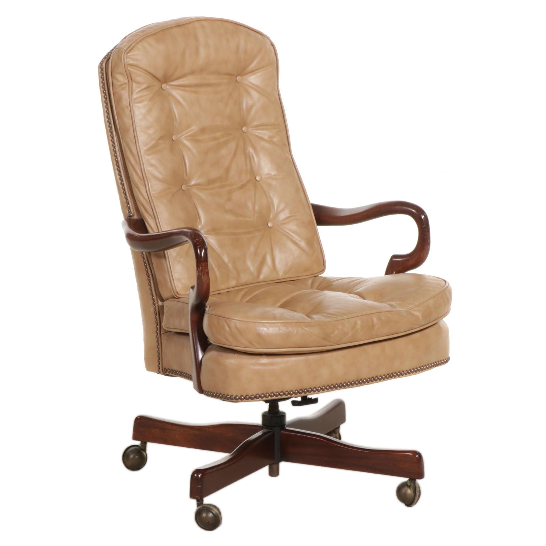 St. Timothy Faux Leather Upholstered Office Chair, Late 20th to 21st Century