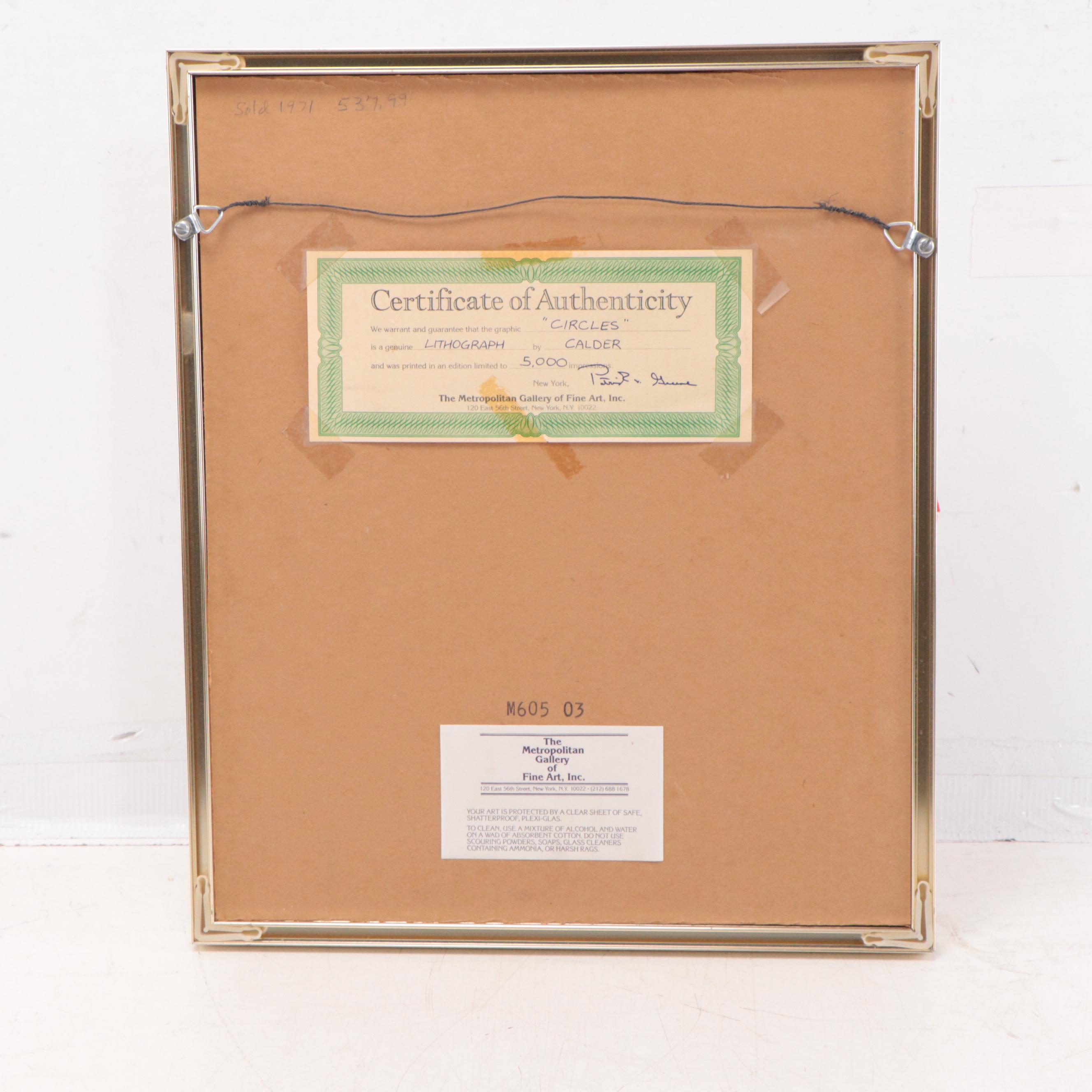 Alexander Calder Abstract Lithograph "Balloons"