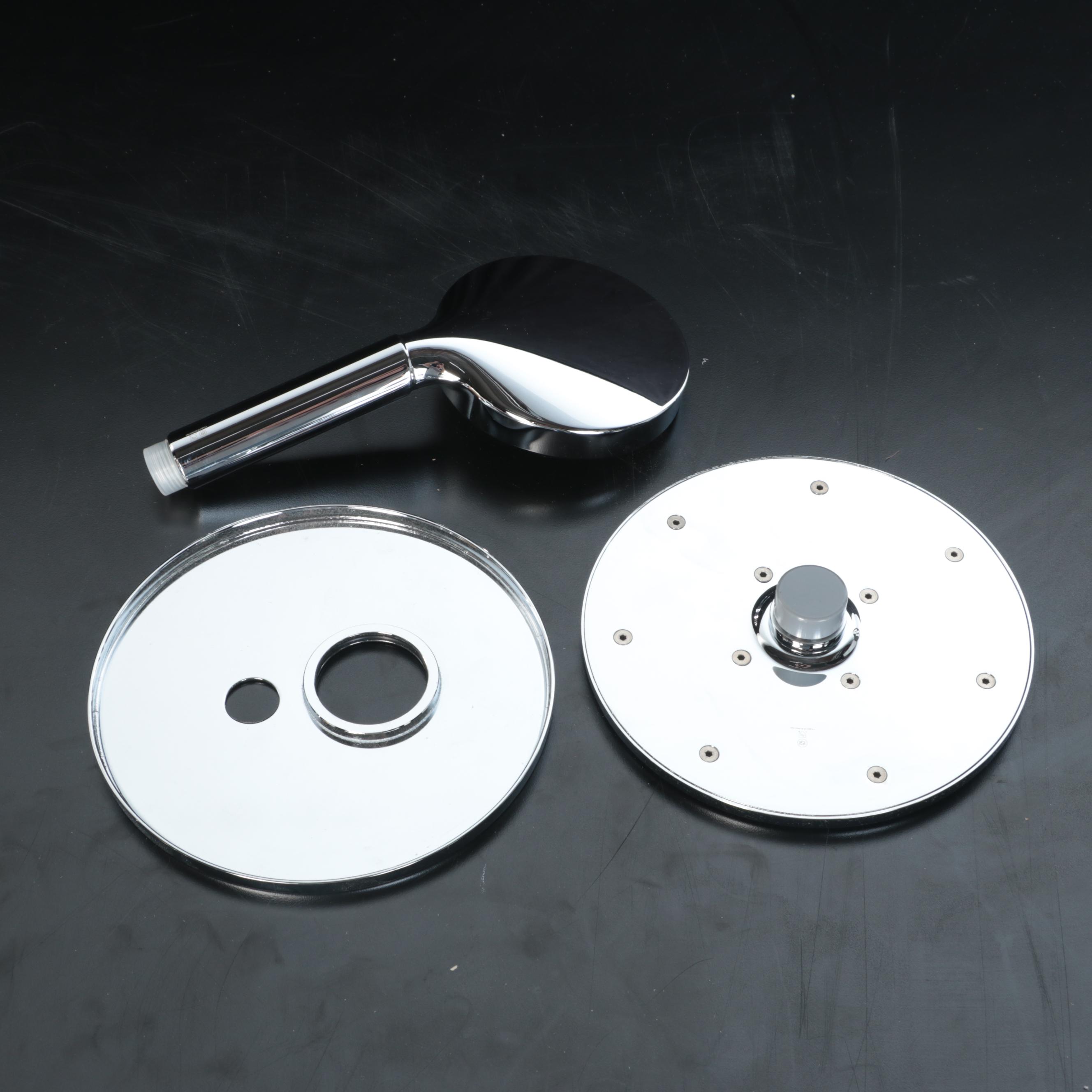 Shower System with Rainfall Showerhead, Hand Shower and Linear Shower Drain