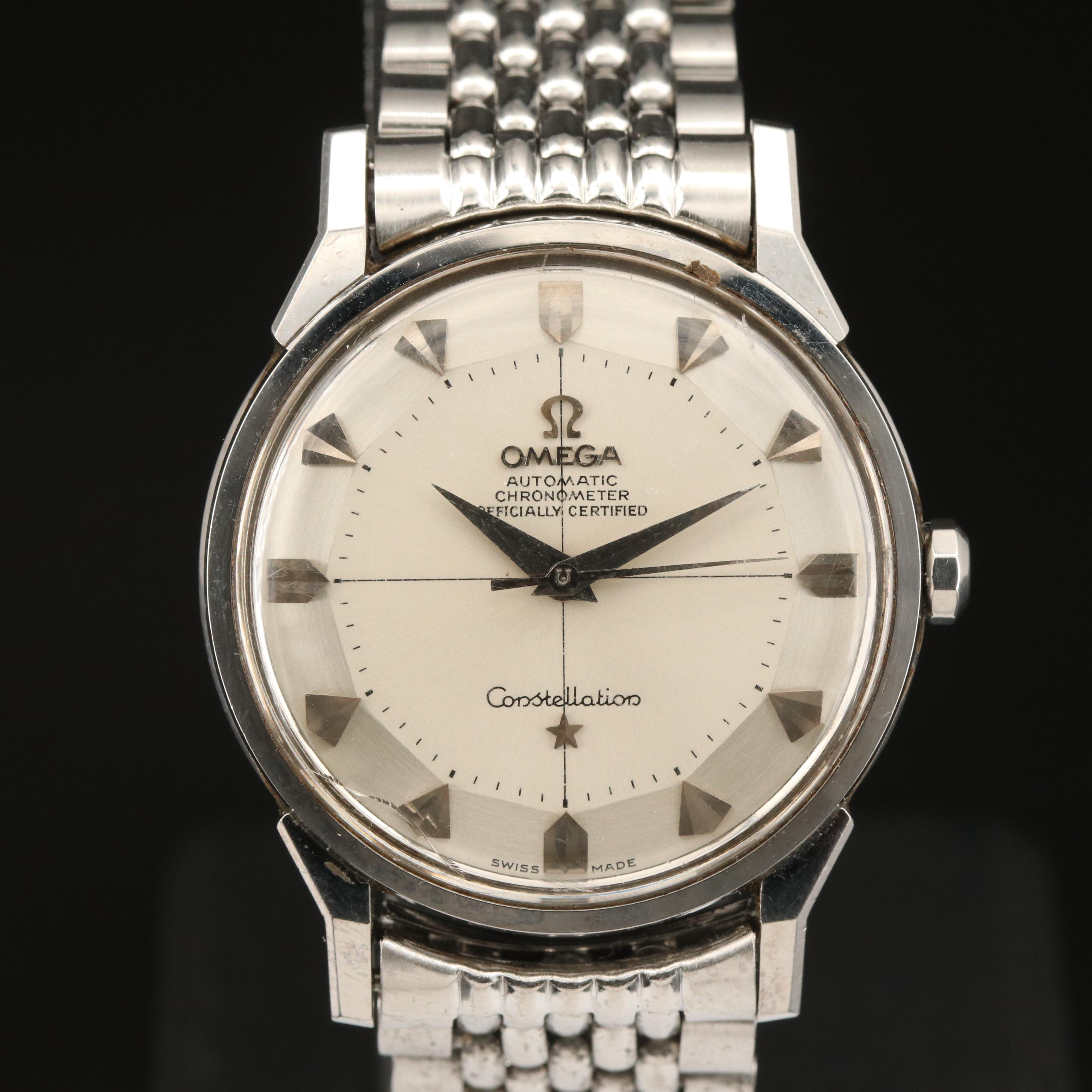 1963 Omega Constellation Pie Pan Cross Hair Dial Watch