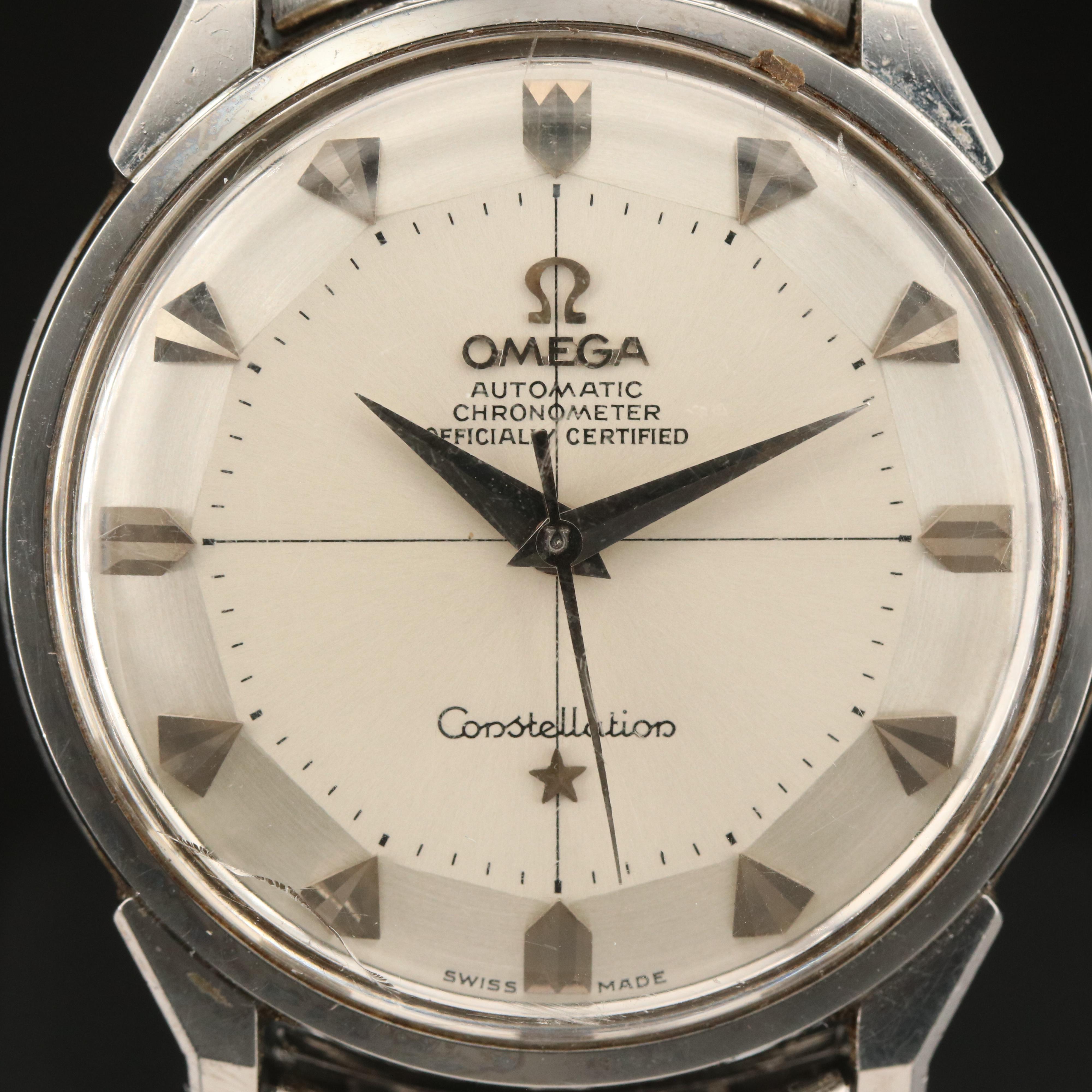 1963 Omega Constellation Pie Pan Cross Hair Dial Watch
