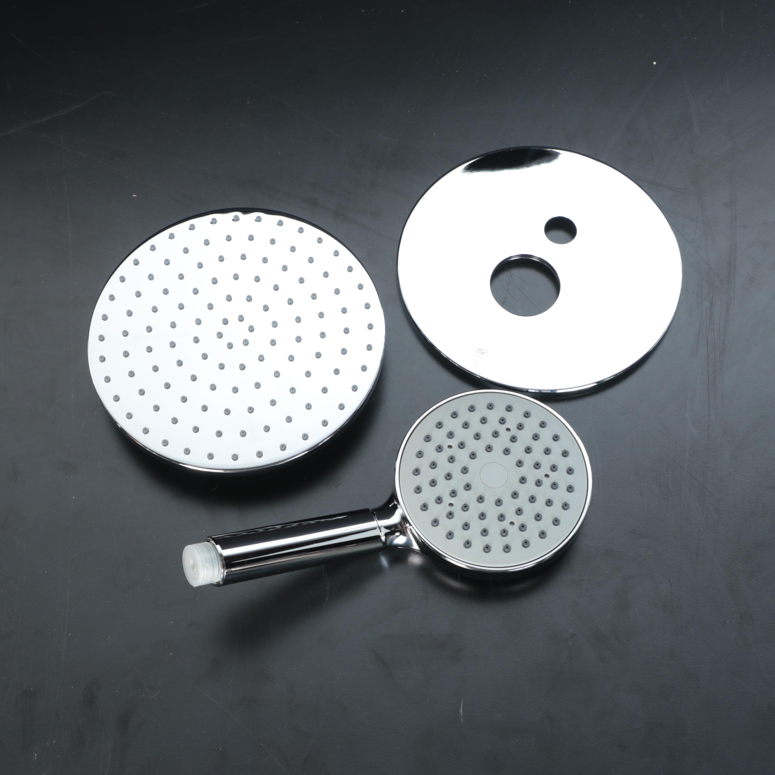 Shower System with Rainfall Showerhead, Hand Shower and Linear Shower Drain