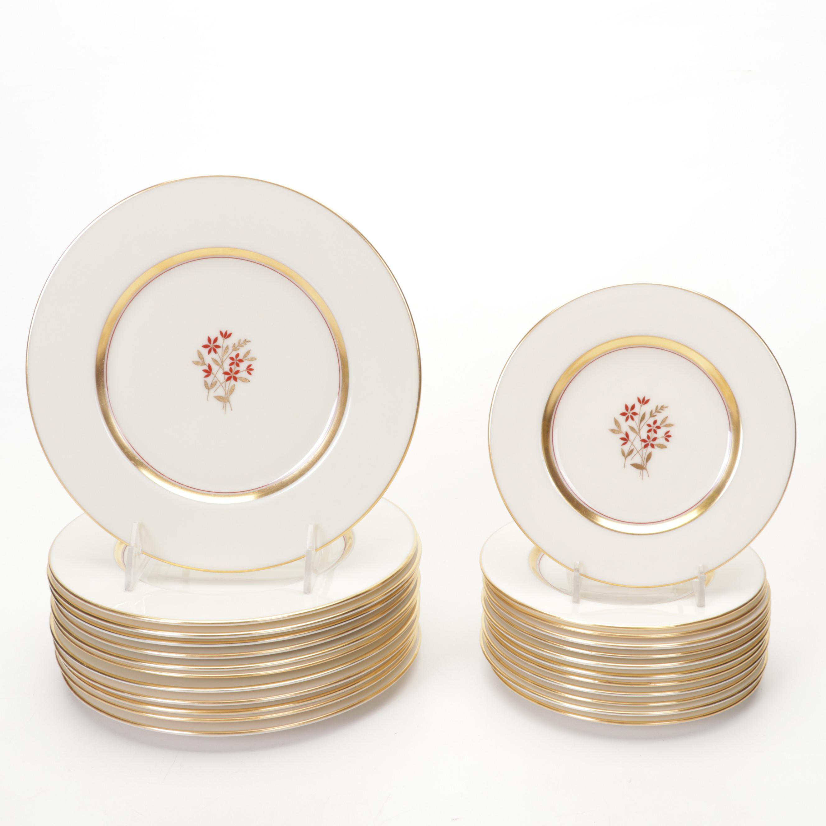 Lenox "Nydia" and Other Gilt Edged Monogrammed Dinnerware