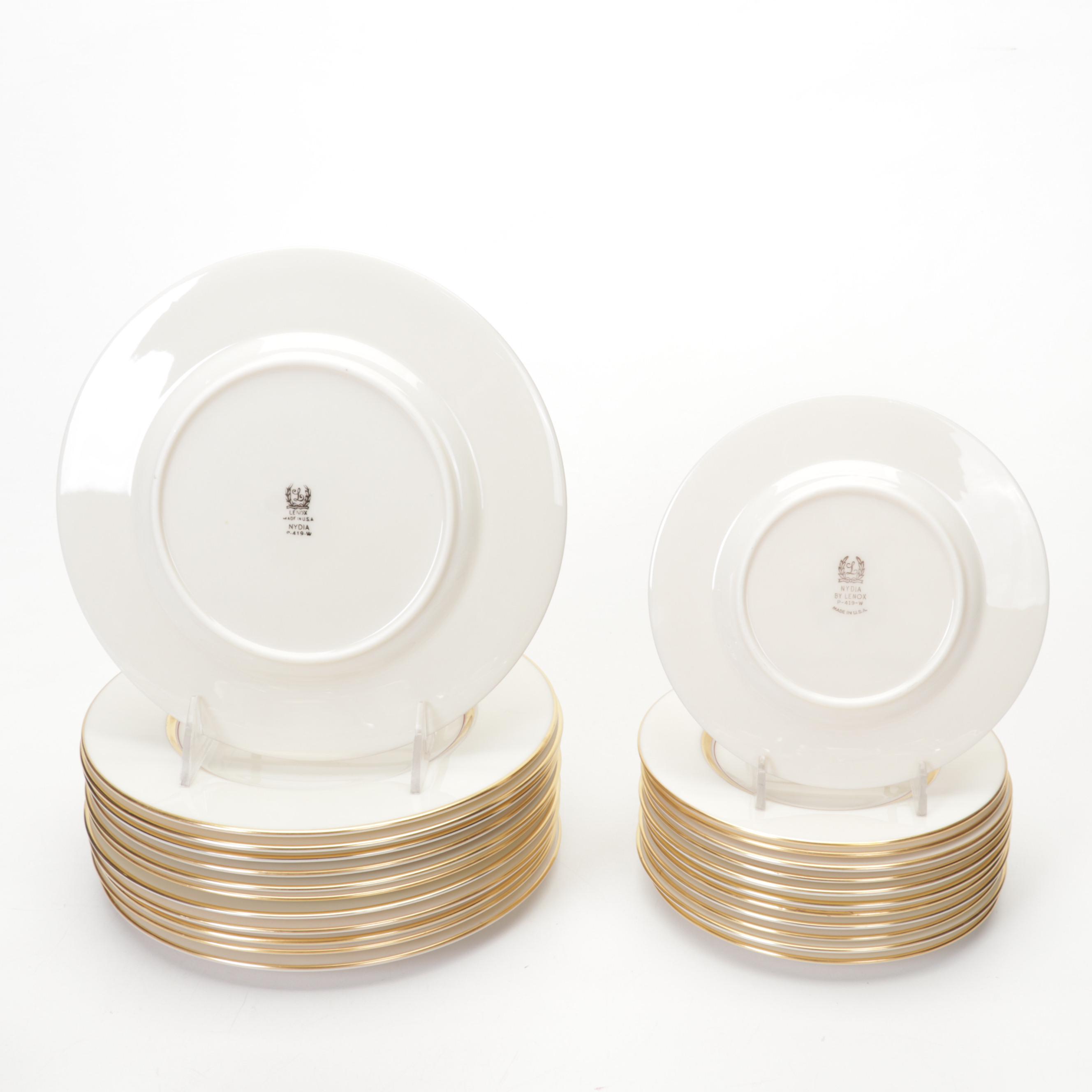 Lenox "Nydia" and Other Gilt Edged Monogrammed Dinnerware