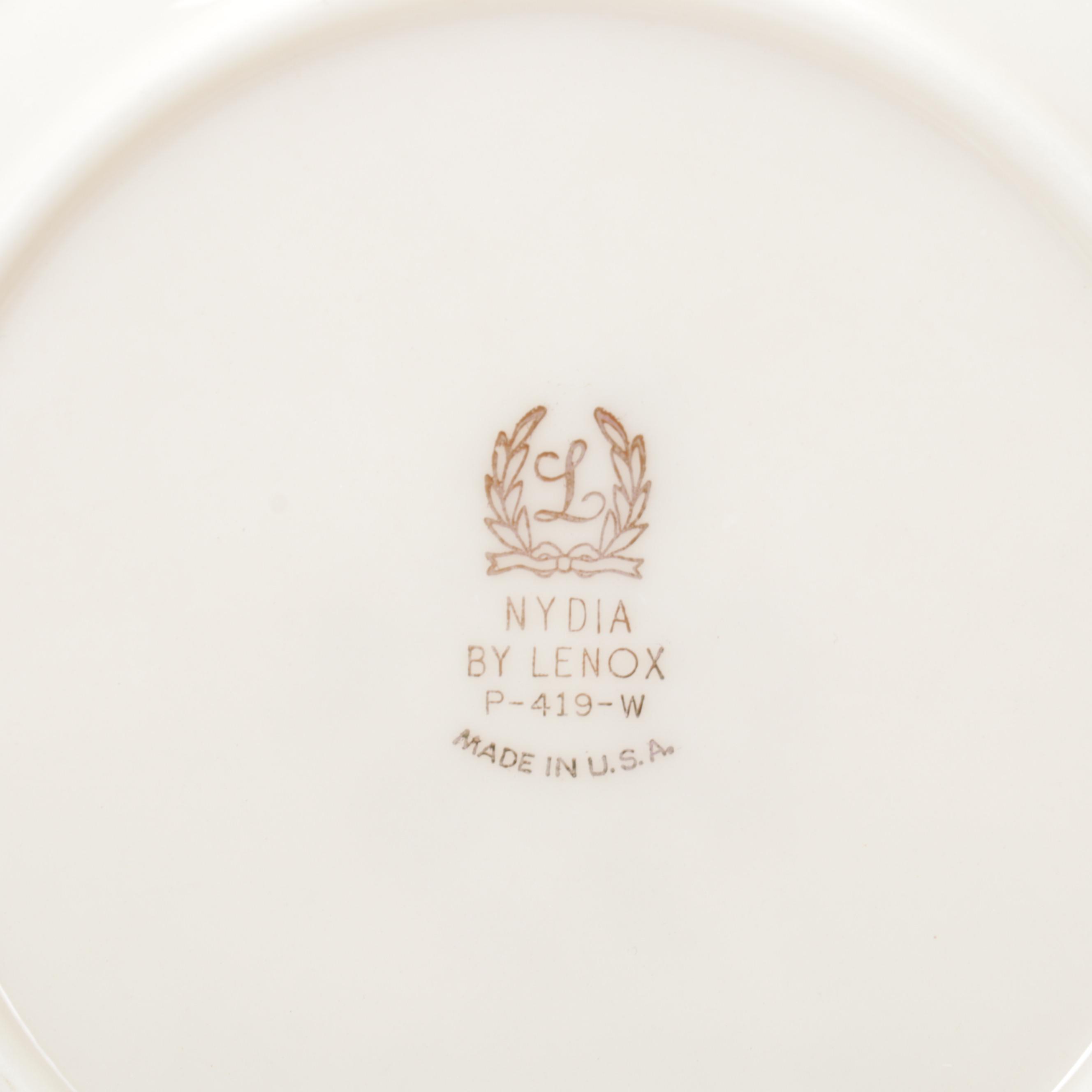 Lenox "Nydia" and Other Gilt Edged Monogrammed Dinnerware