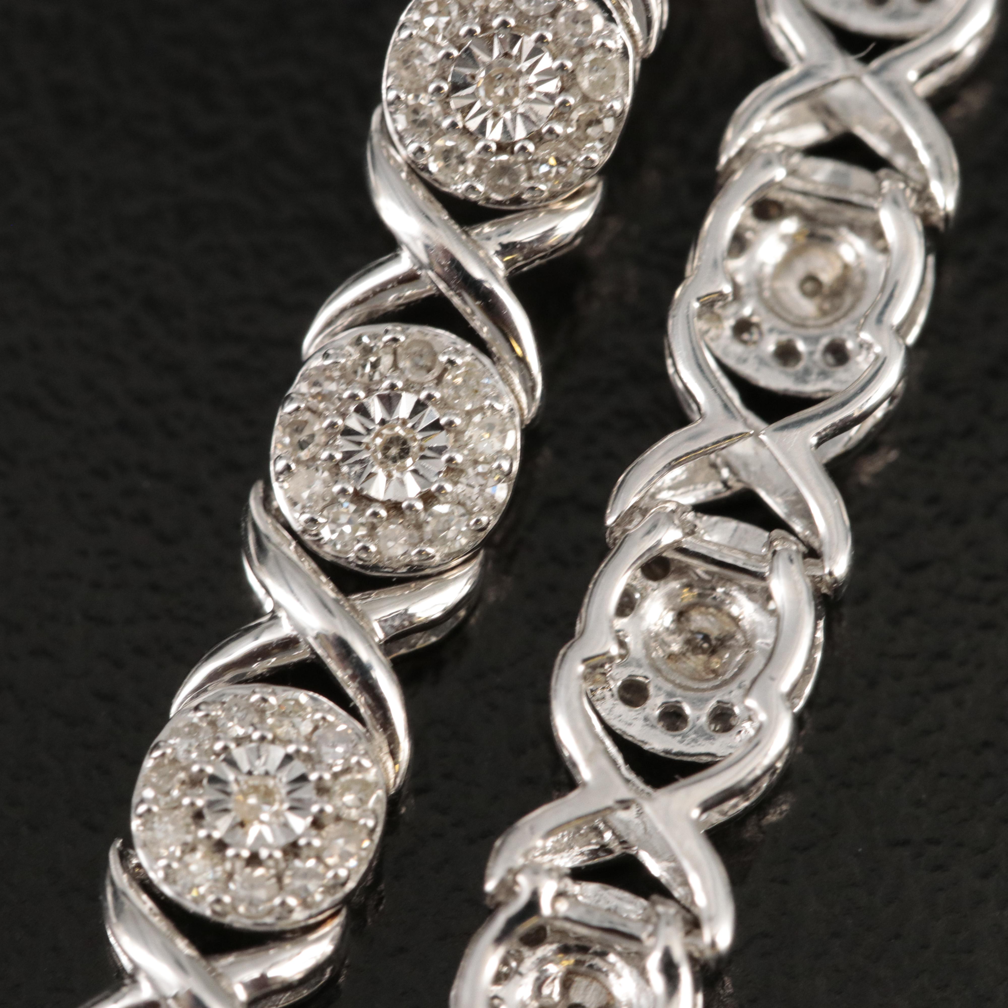 Sterling Diamond "X and O" Bracelet