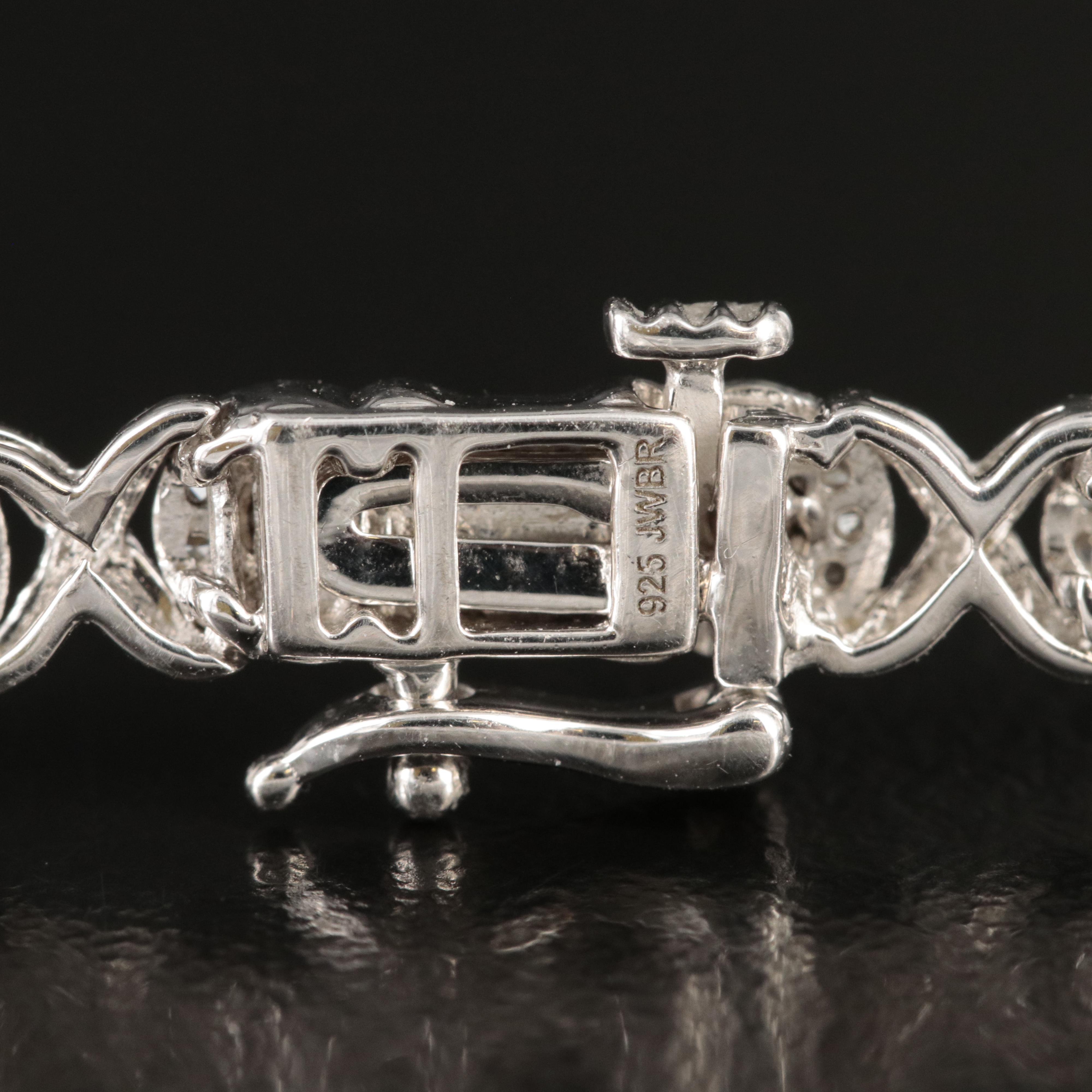 Sterling Diamond "X and O" Bracelet