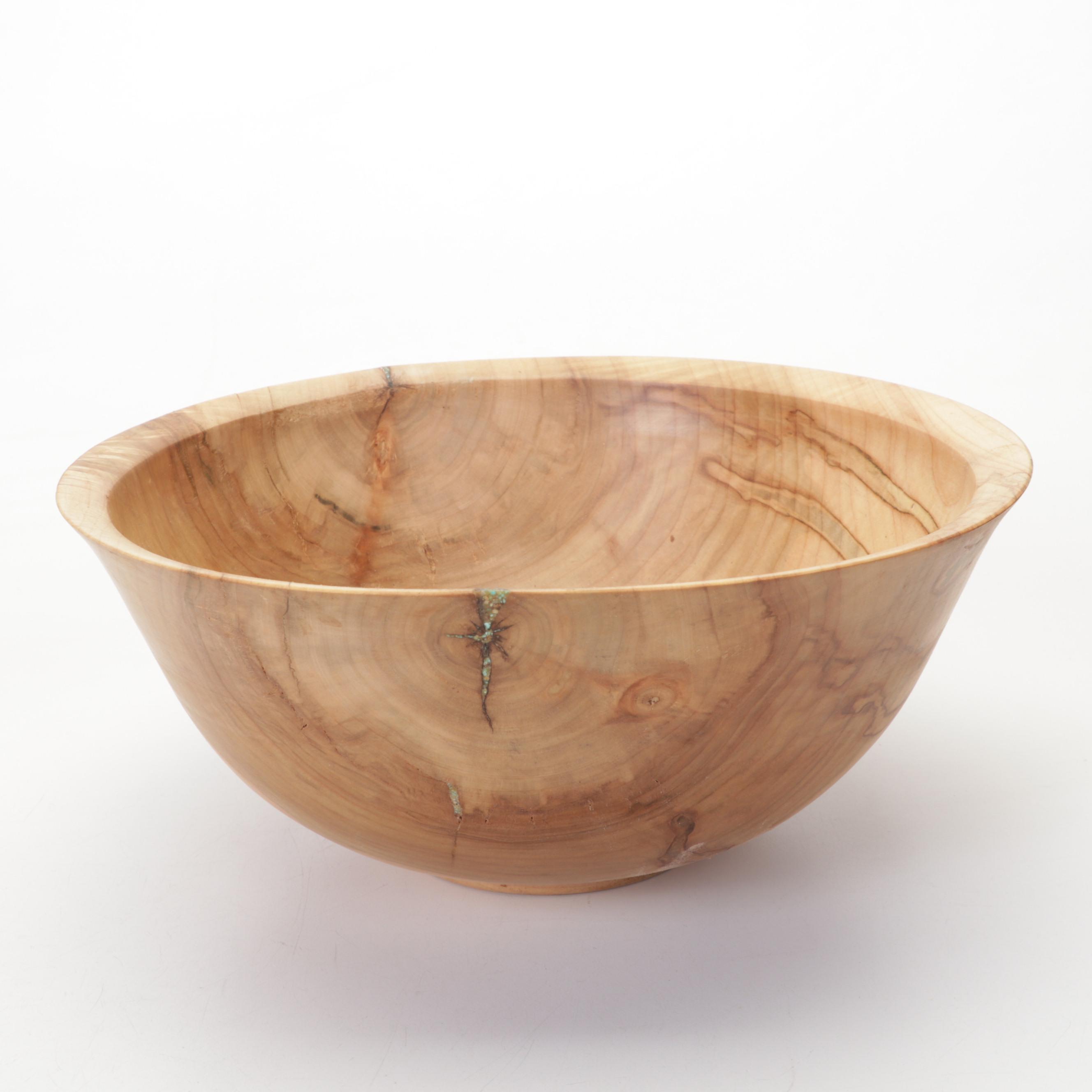 Jim Eliopulos Turned Maple Bowl, Box Elder Vase and Bird Sculpture