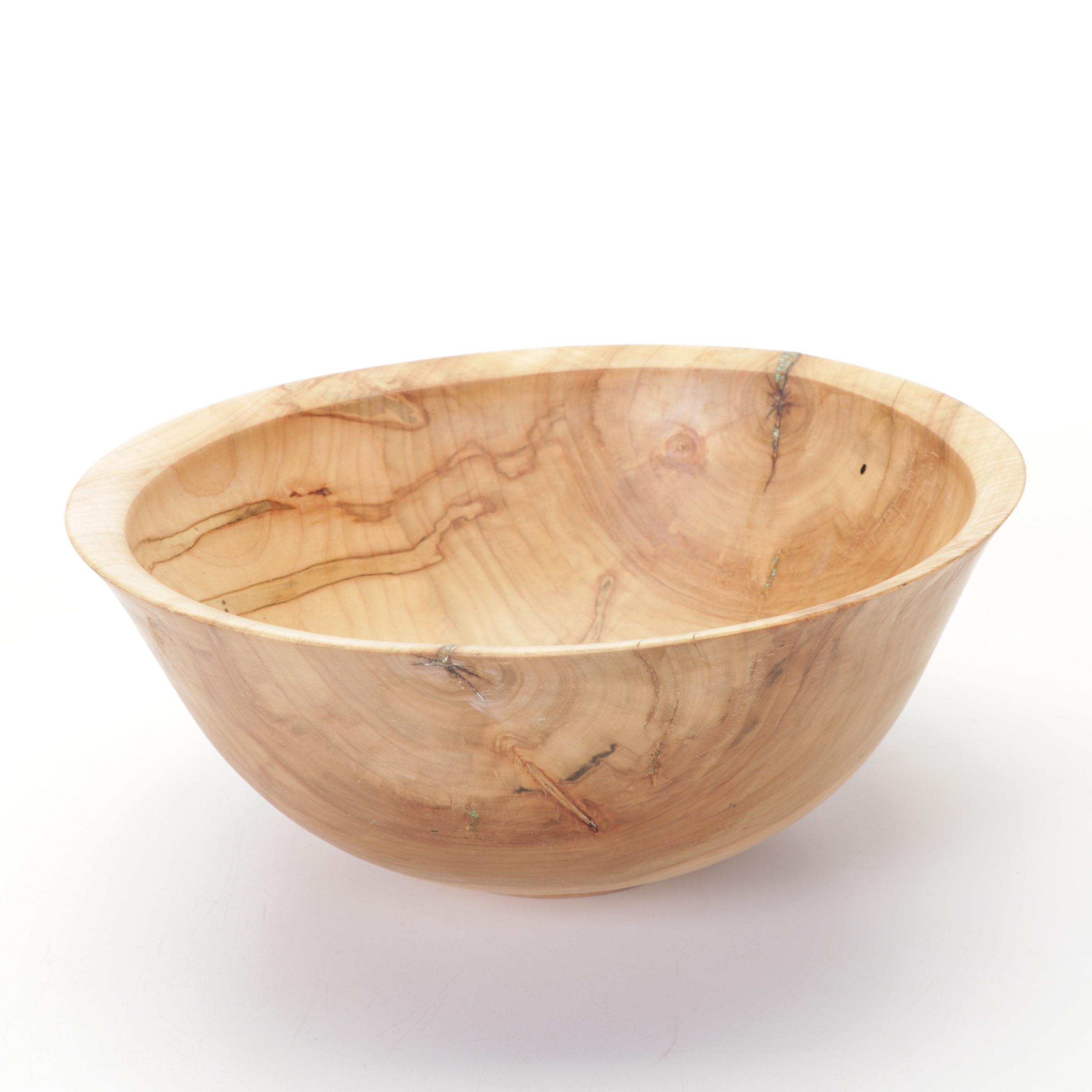 Jim Eliopulos Turned Maple Bowl, Box Elder Vase and Bird Sculpture