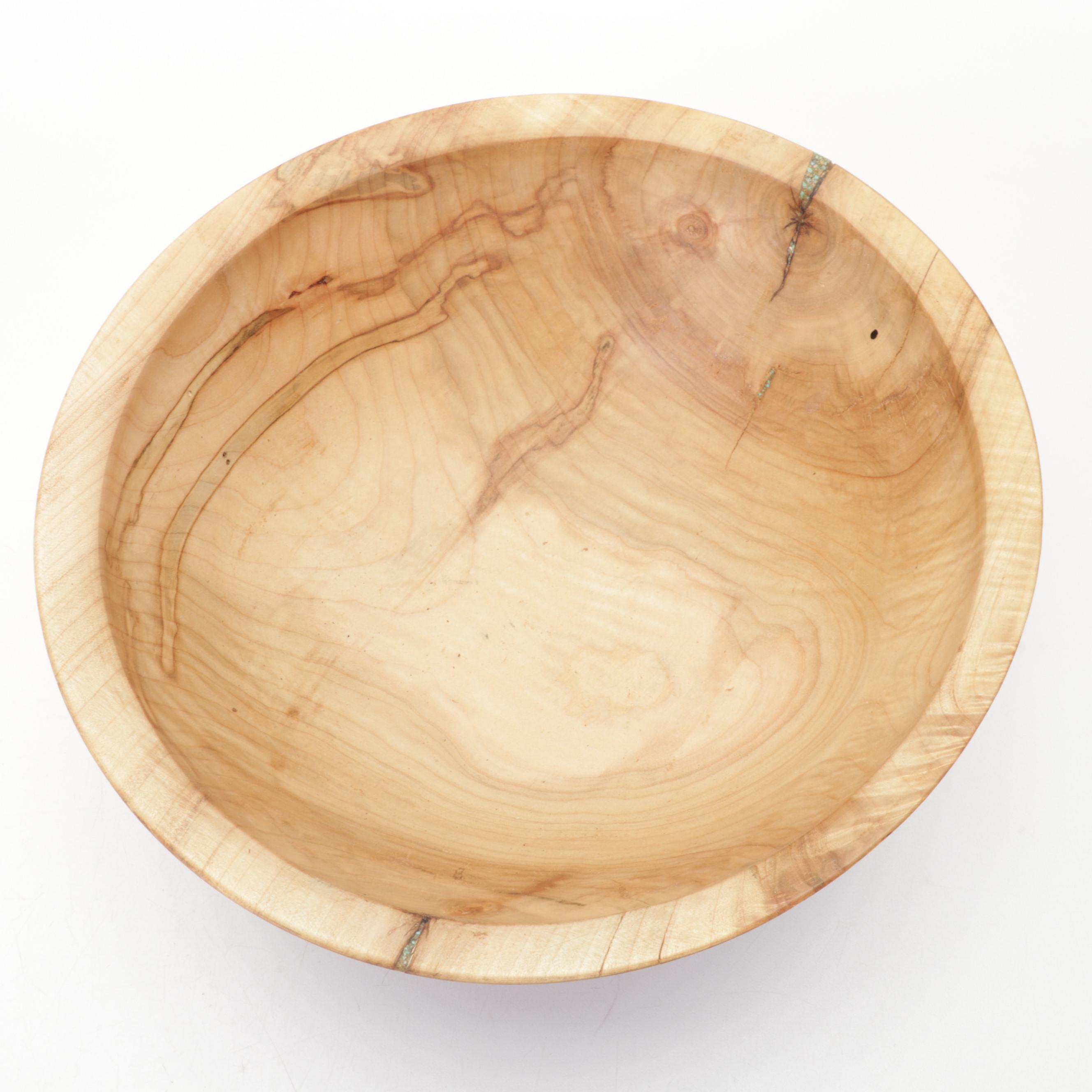 Jim Eliopulos Turned Maple Bowl, Box Elder Vase and Bird Sculpture