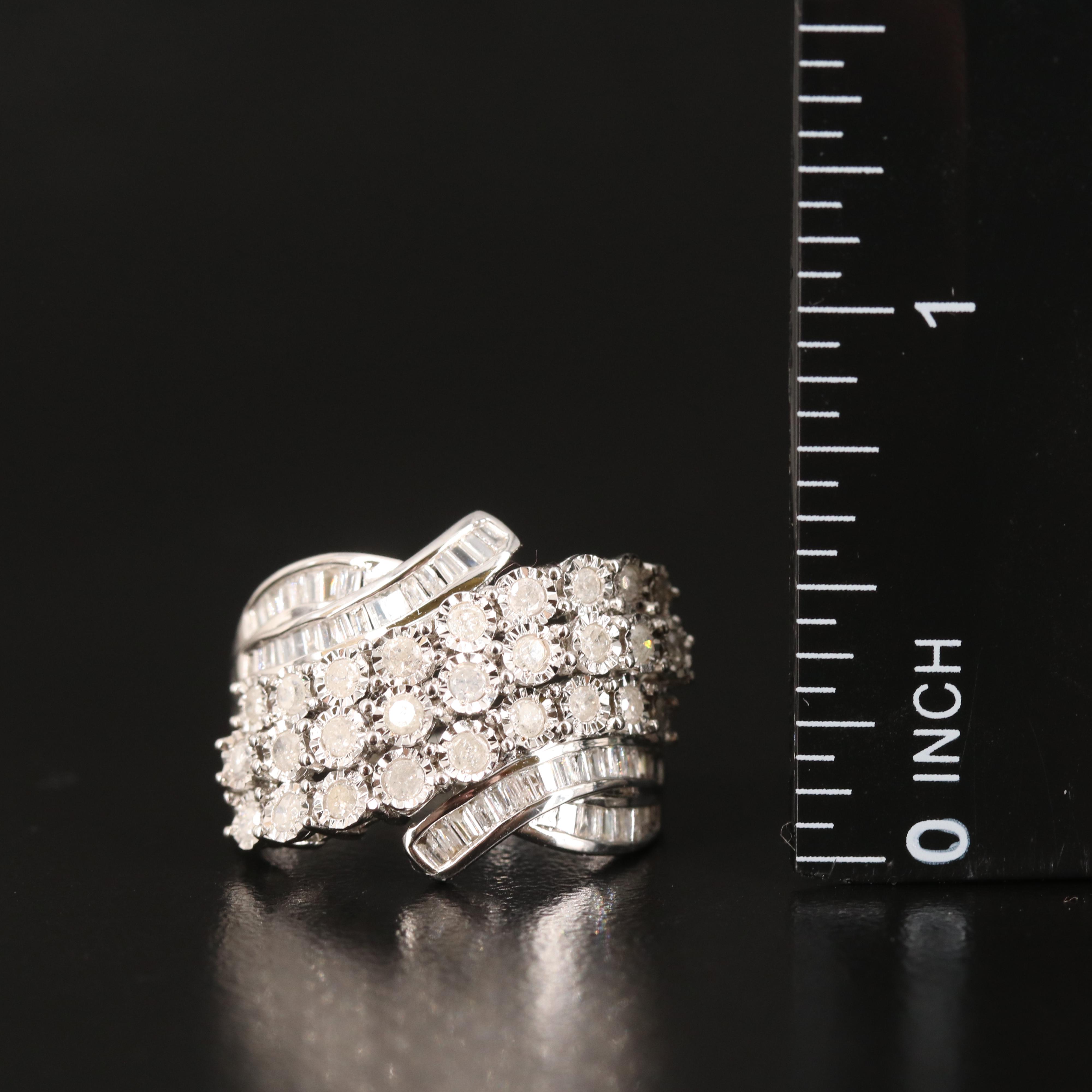 Diamond Bypass Ring in Sterling