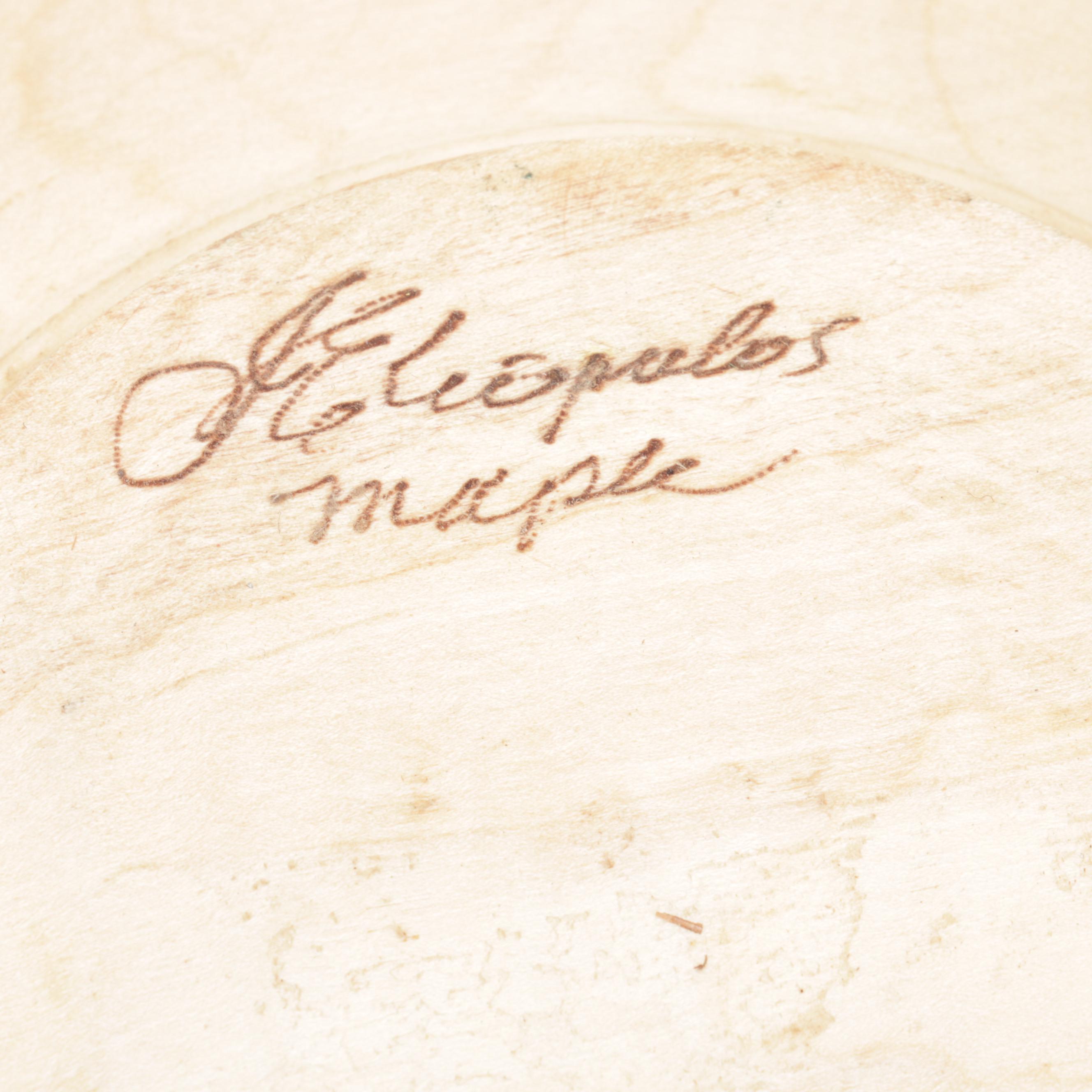 Jim Eliopulos Turned Maple Bowl, Box Elder Vase and Bird Sculpture