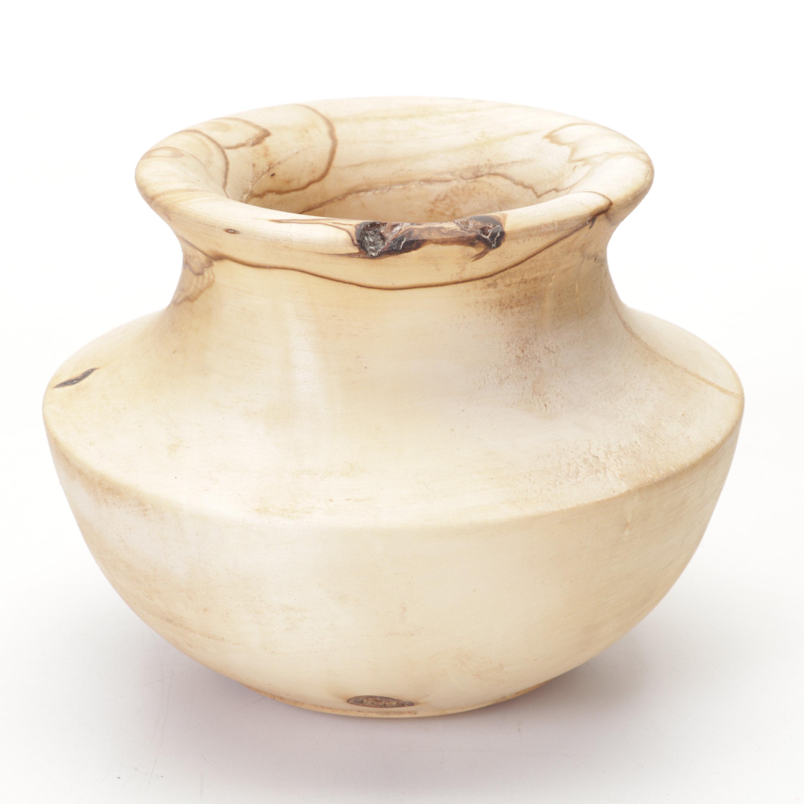 Jim Eliopulos Turned Maple Bowl, Box Elder Vase and Bird Sculpture