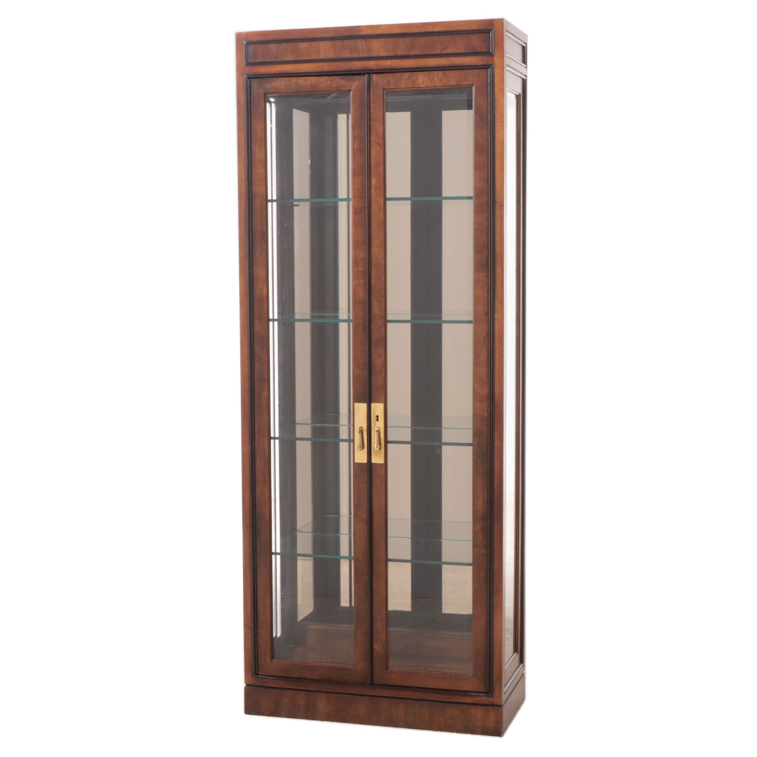 Drexel Heritage Modernist Walnut Display Cabinet, Mid to Late 20th Century