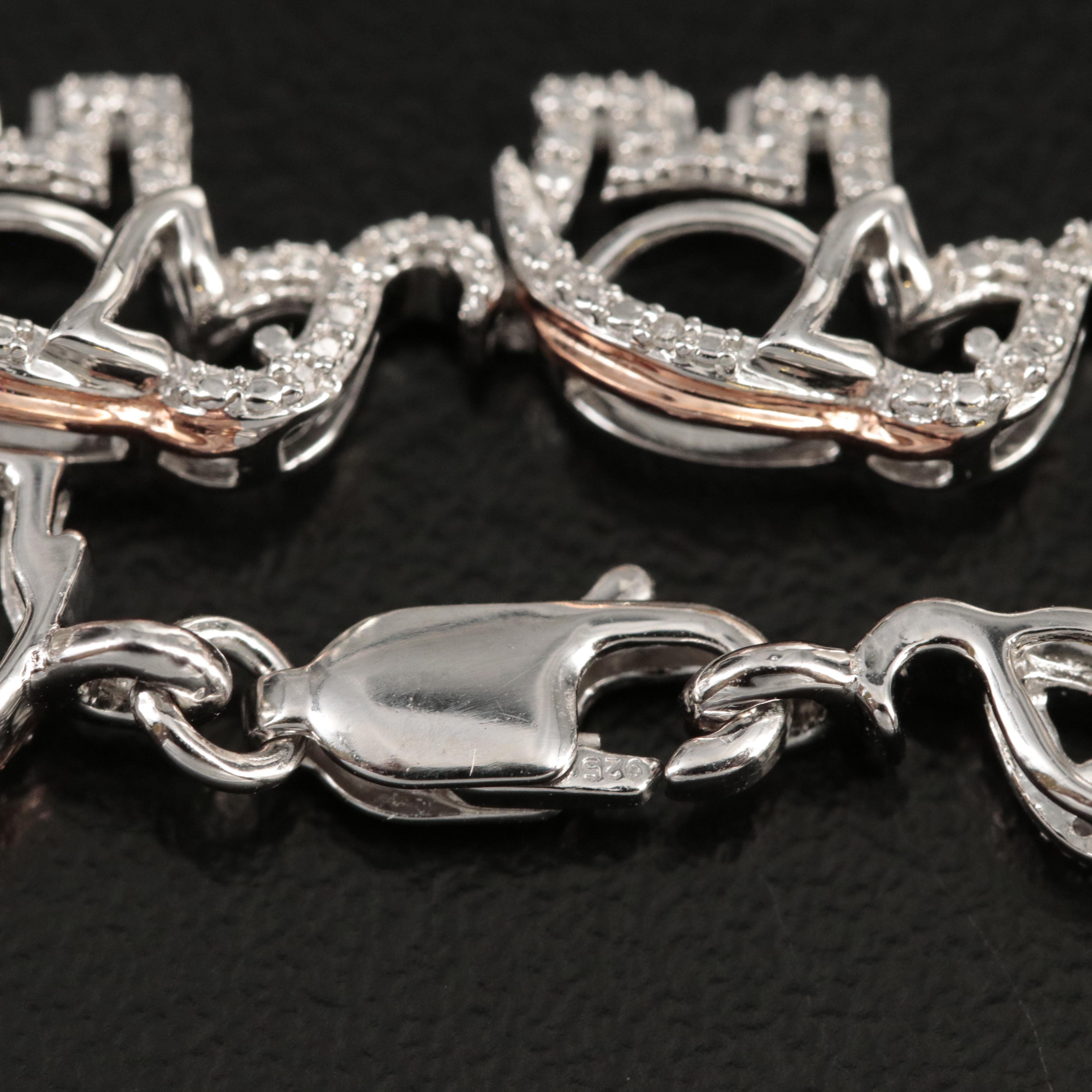 Sterling Diamond Elephant Bracelet