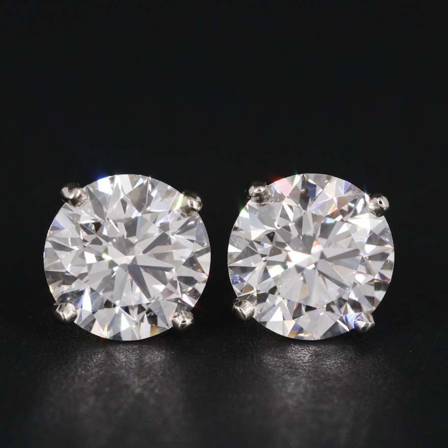 18K 4.68 CTW Lab Grown Diamond Stud Earrings with IGI Reports