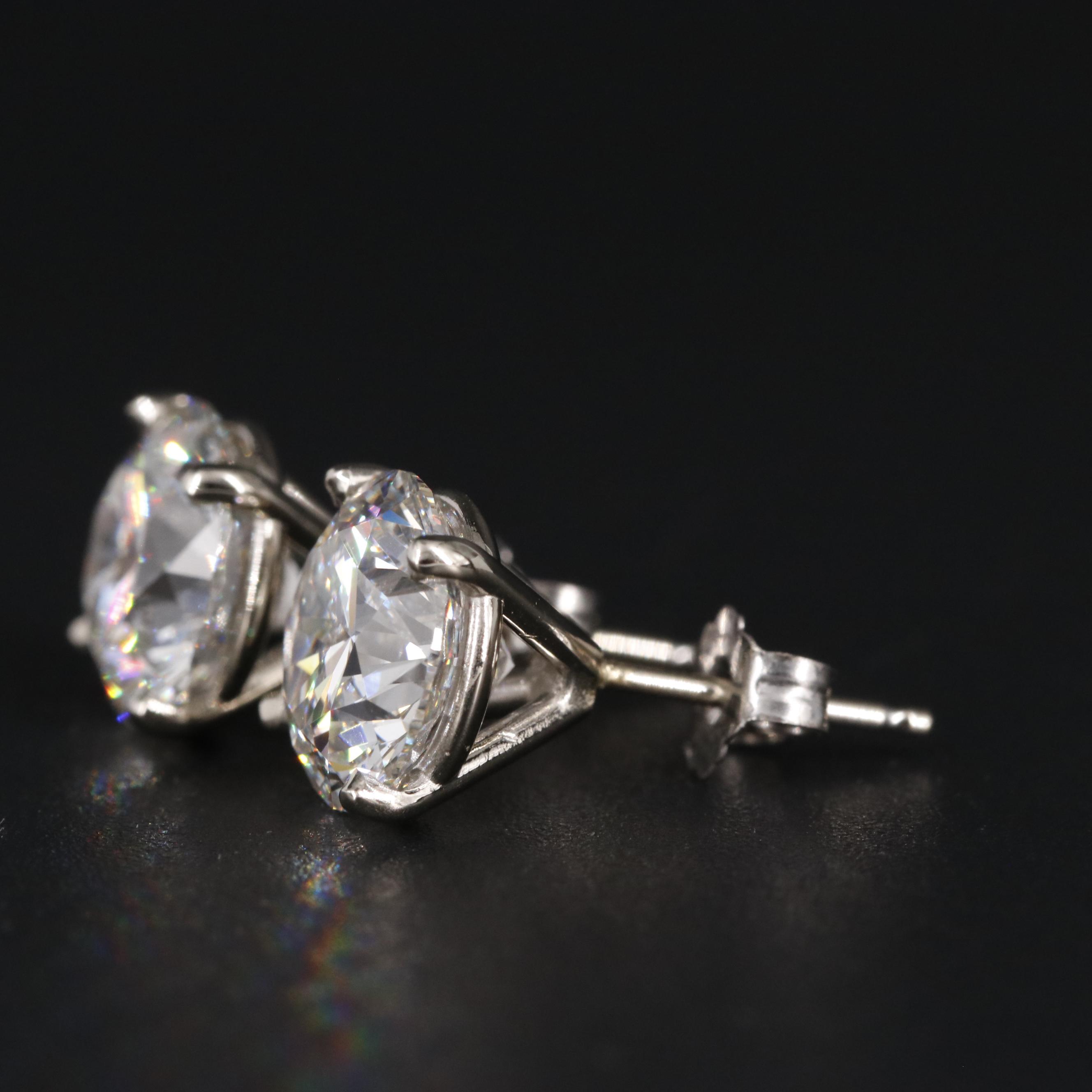 18K 4.68 CTW Lab Grown Diamond Stud Earrings with IGI Reports