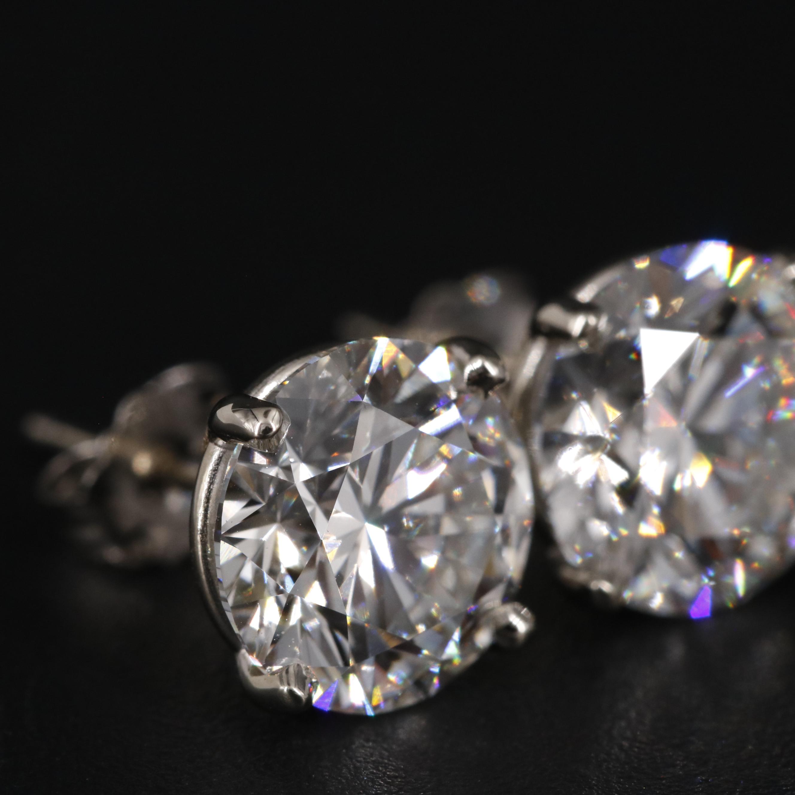 18K 4.68 CTW Lab Grown Diamond Stud Earrings with IGI Reports