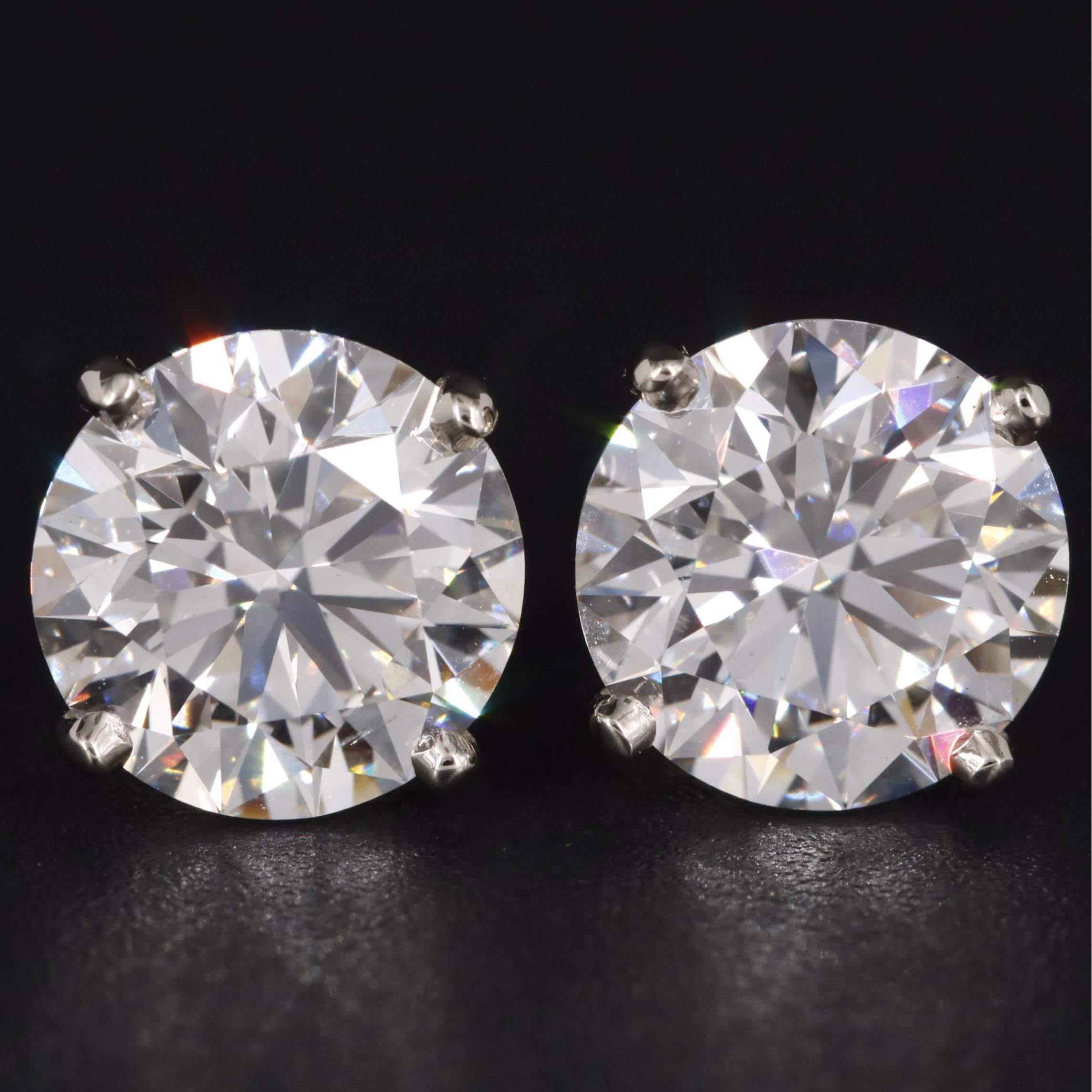 18K 4.68 CTW Lab Grown Diamond Stud Earrings with IGI Reports
