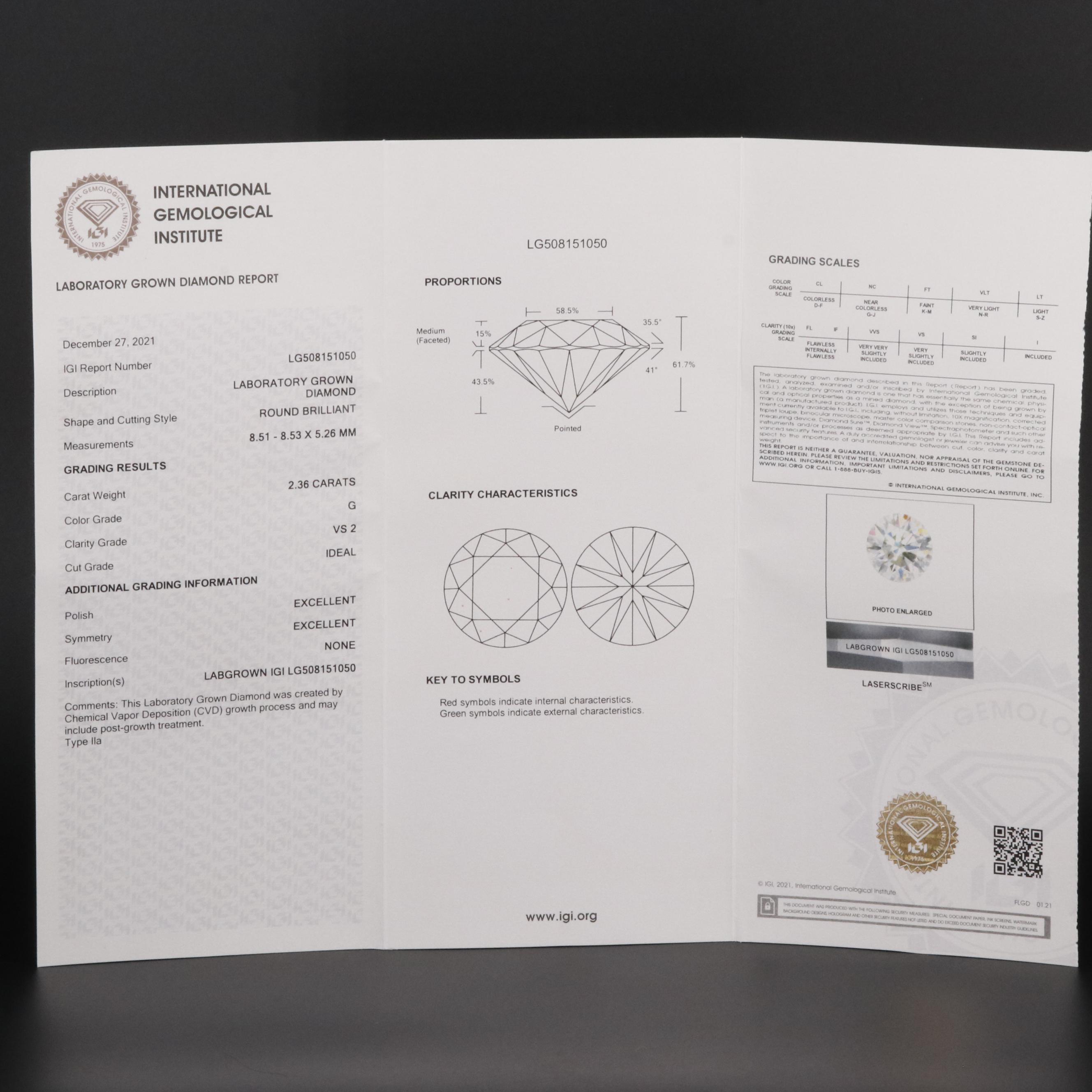 18K 4.68 CTW Lab Grown Diamond Stud Earrings with IGI Reports