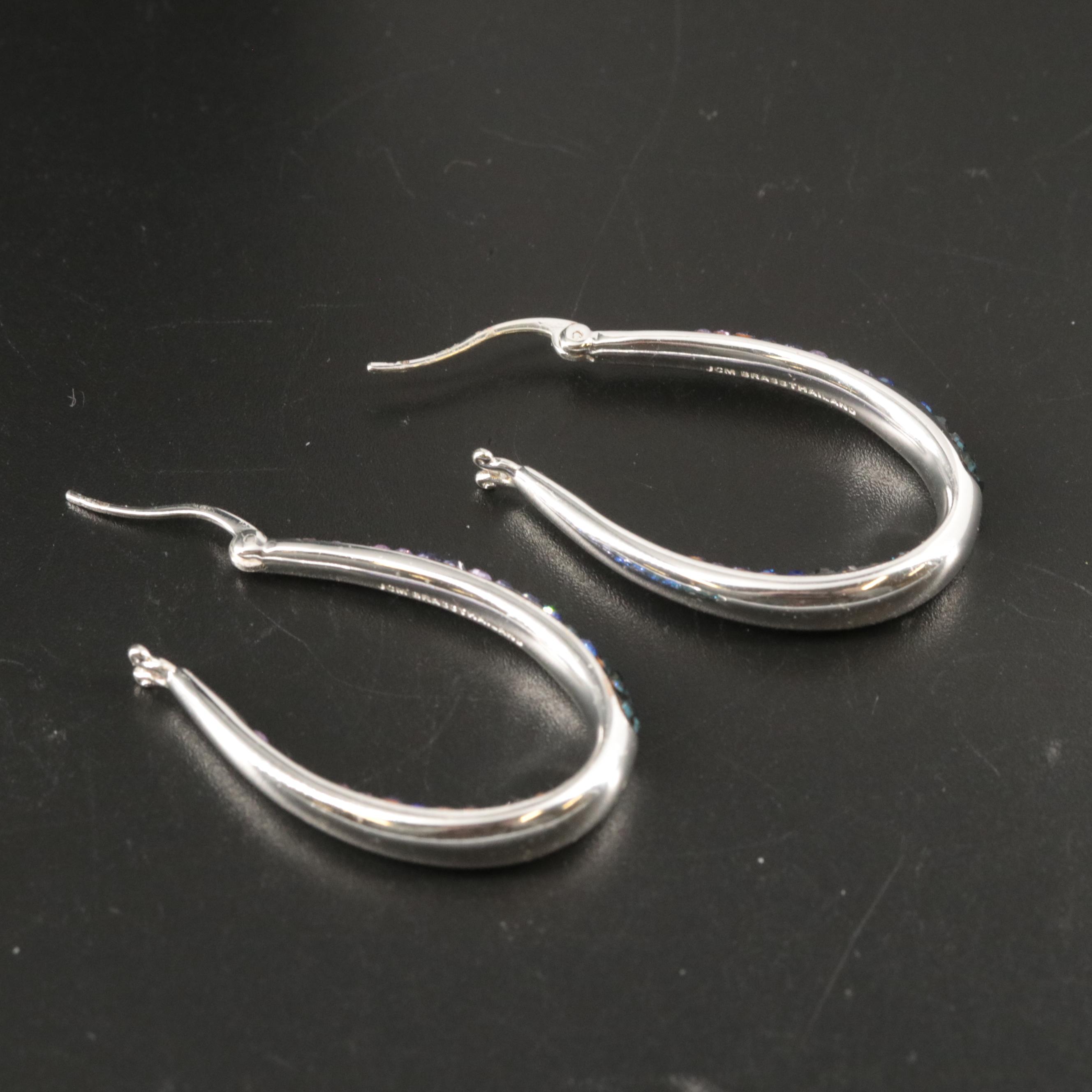 Crystal Oval Hoop Earrings