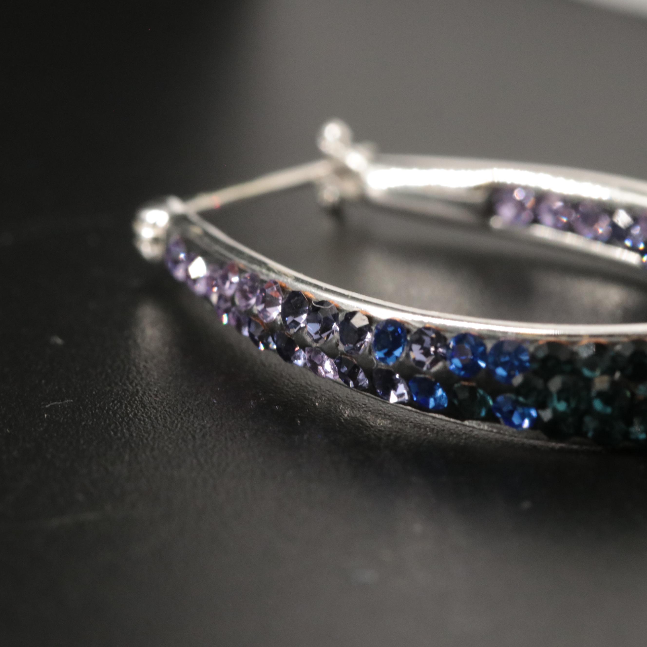 Crystal Oval Hoop Earrings